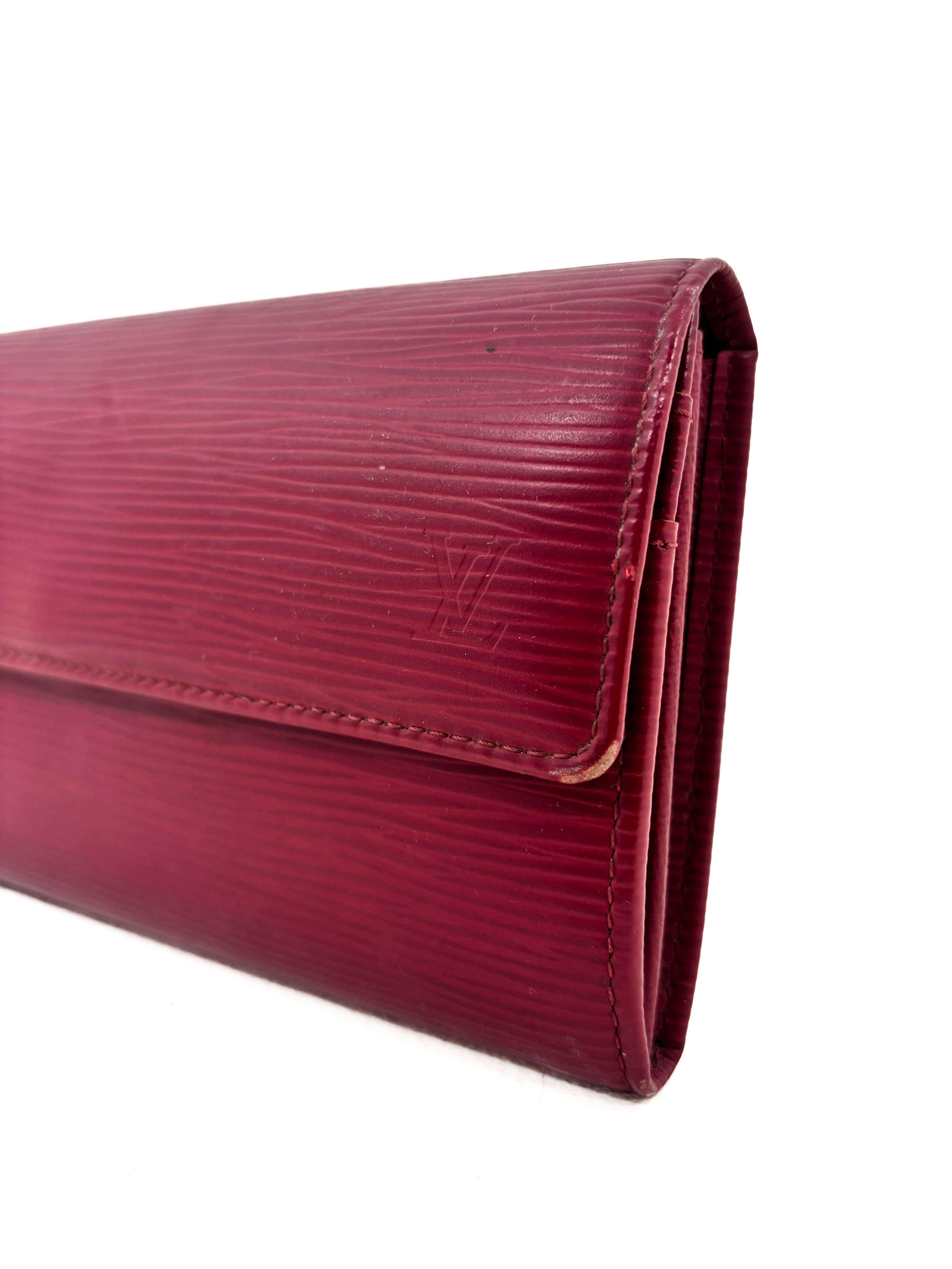 Portefeuille Sarah en cuir épi fushia Louis Vuitton