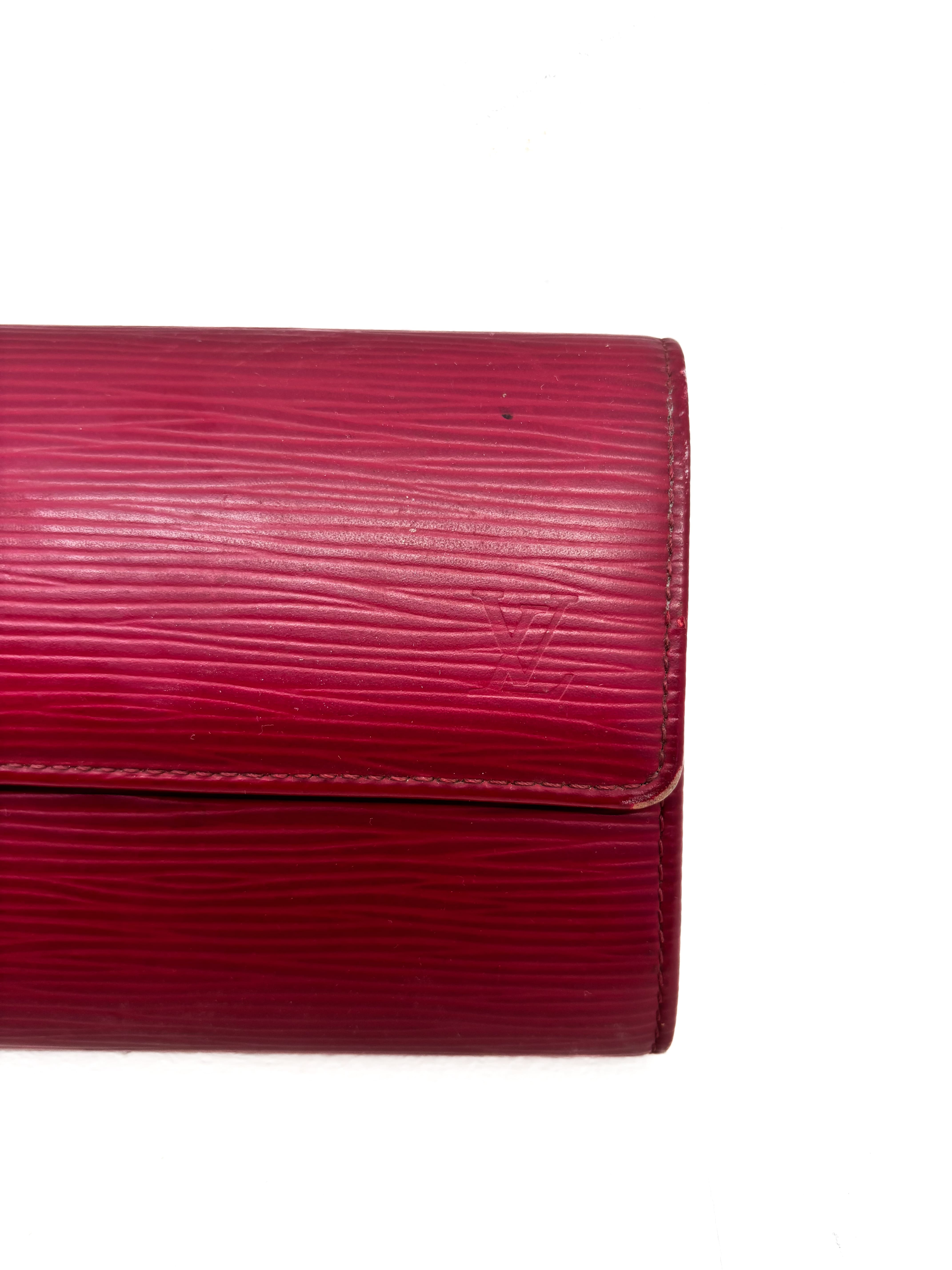 Portefeuille Sarah en cuir épi fushia Louis Vuitton