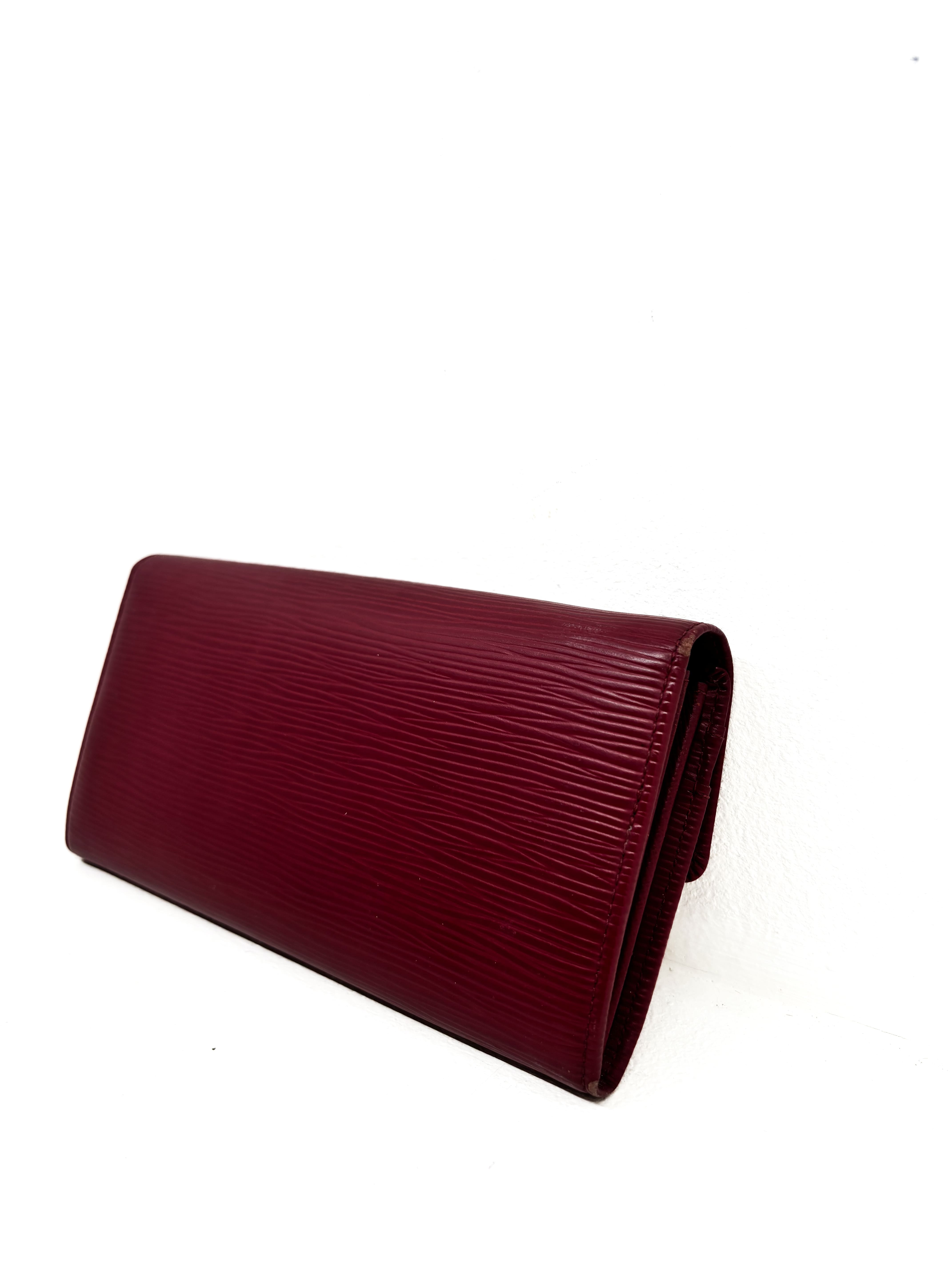 Portefeuille Sarah en cuir épi fushia Louis Vuitton