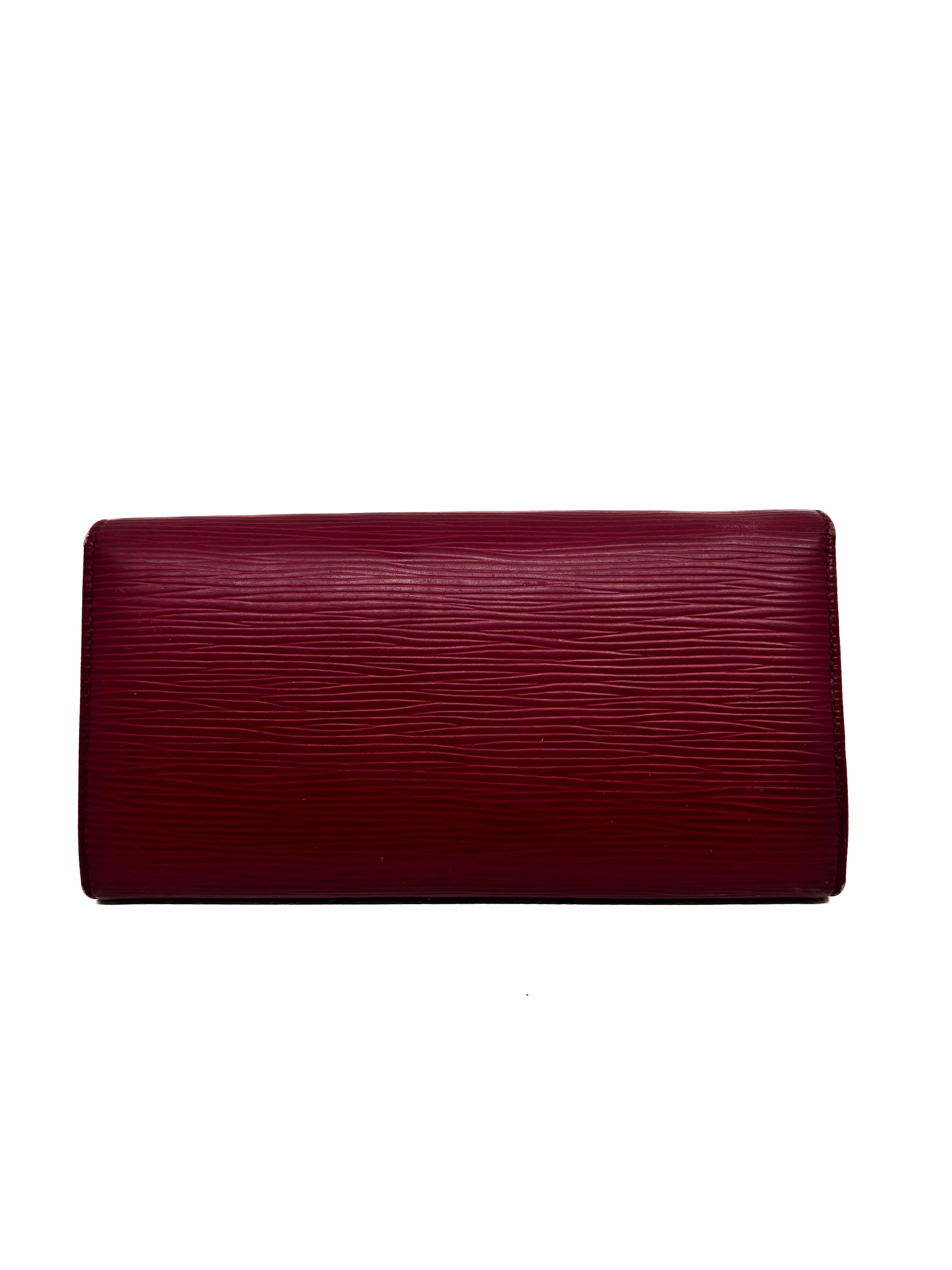 Portefeuille Sarah en cuir épi fushia Louis Vuitton