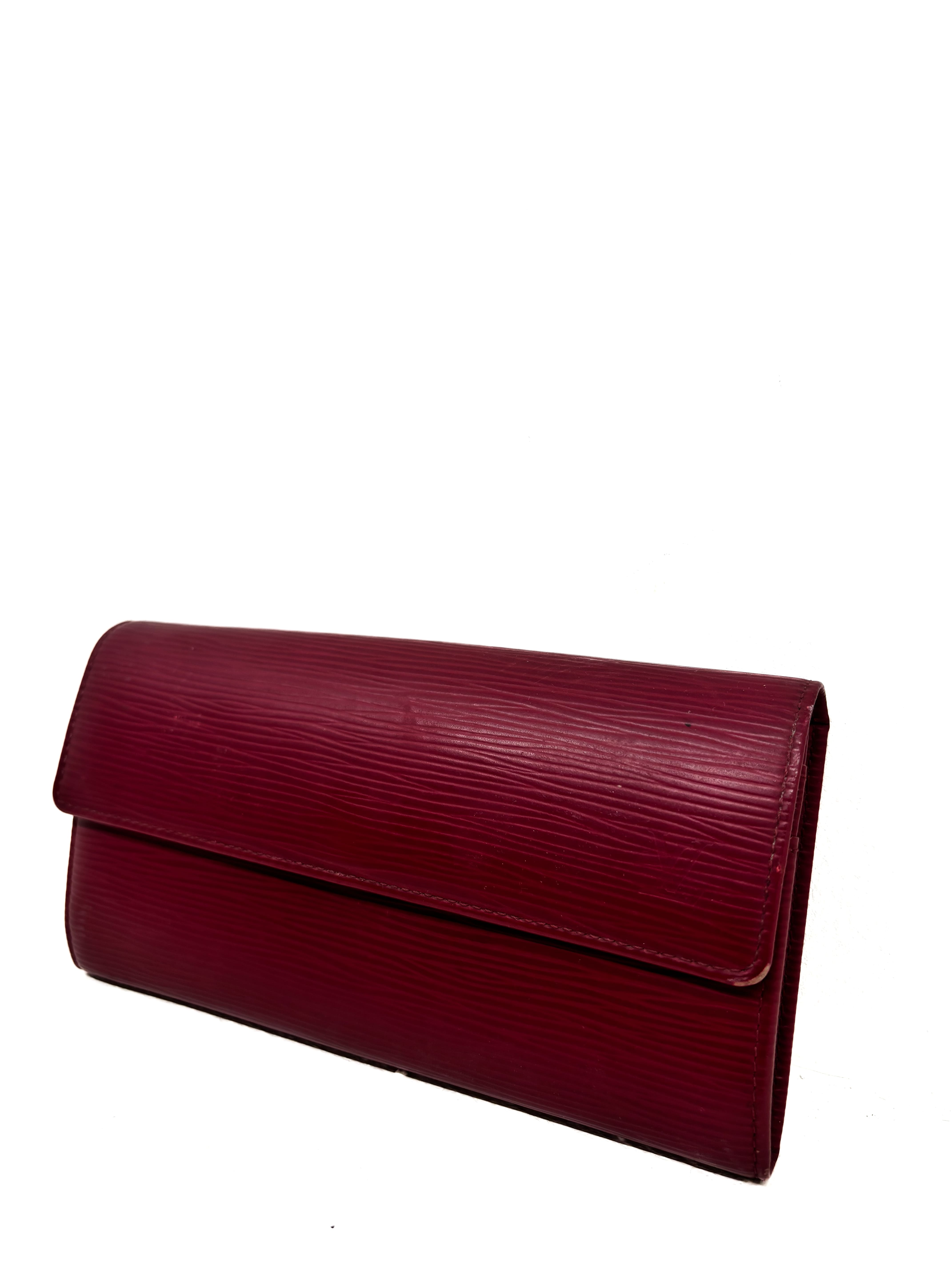 Portefeuille Sarah en cuir épi fushia Louis Vuitton