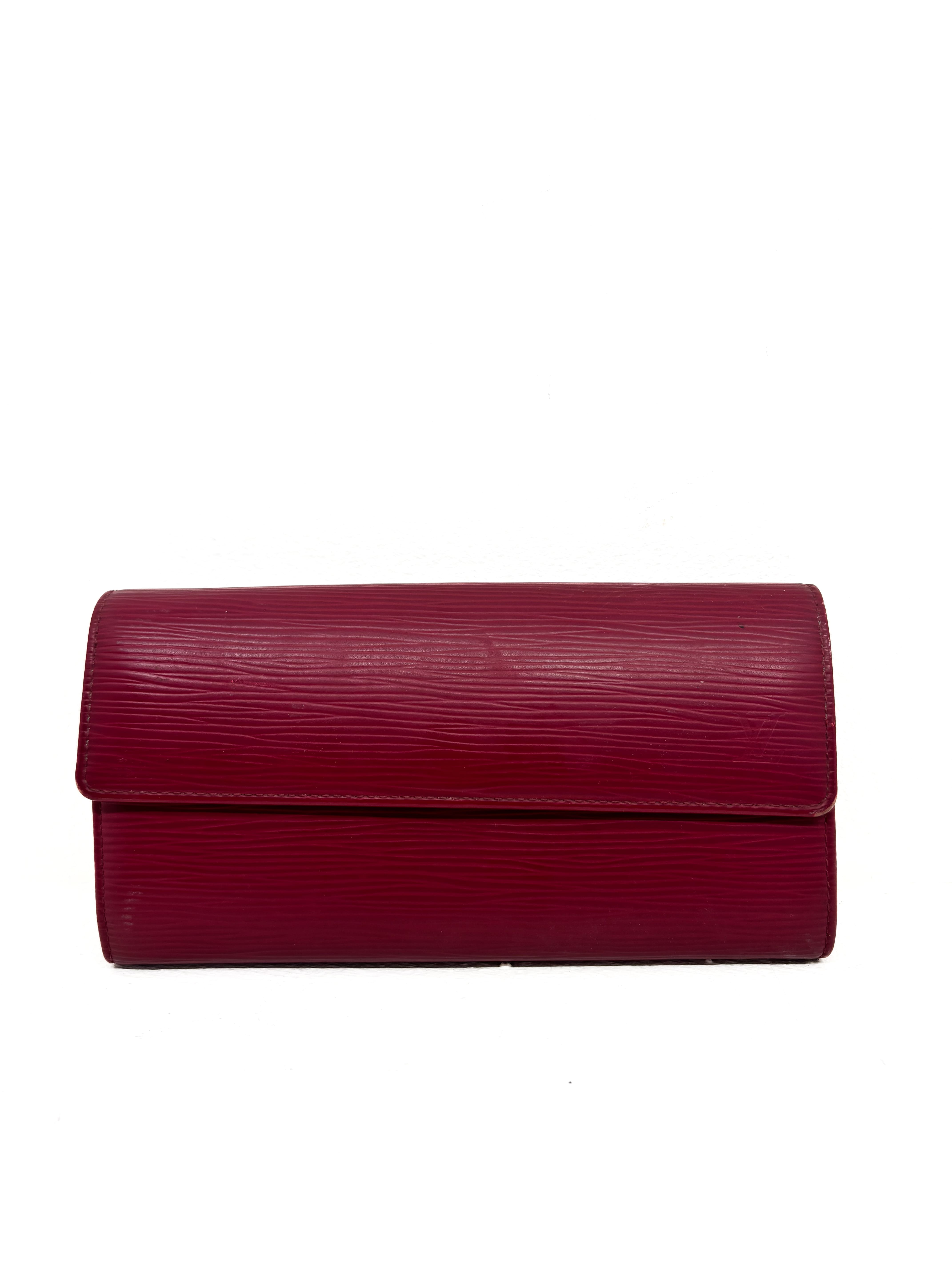 Portefeuille Sarah en cuir épi fushia Louis Vuitton
