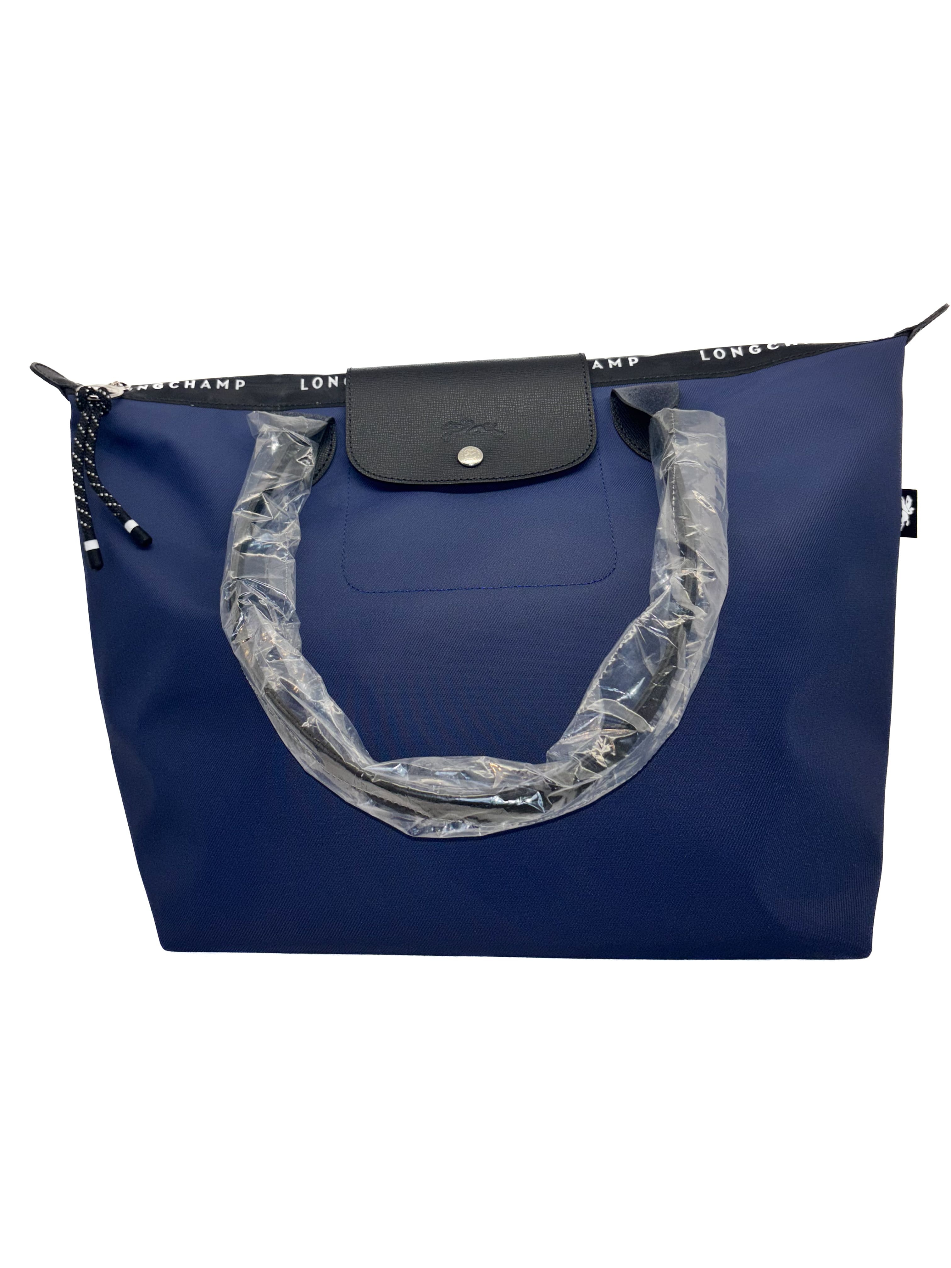 Sac cabas L Le Pliage Energy Longchamps en toile recyclée bleu marine