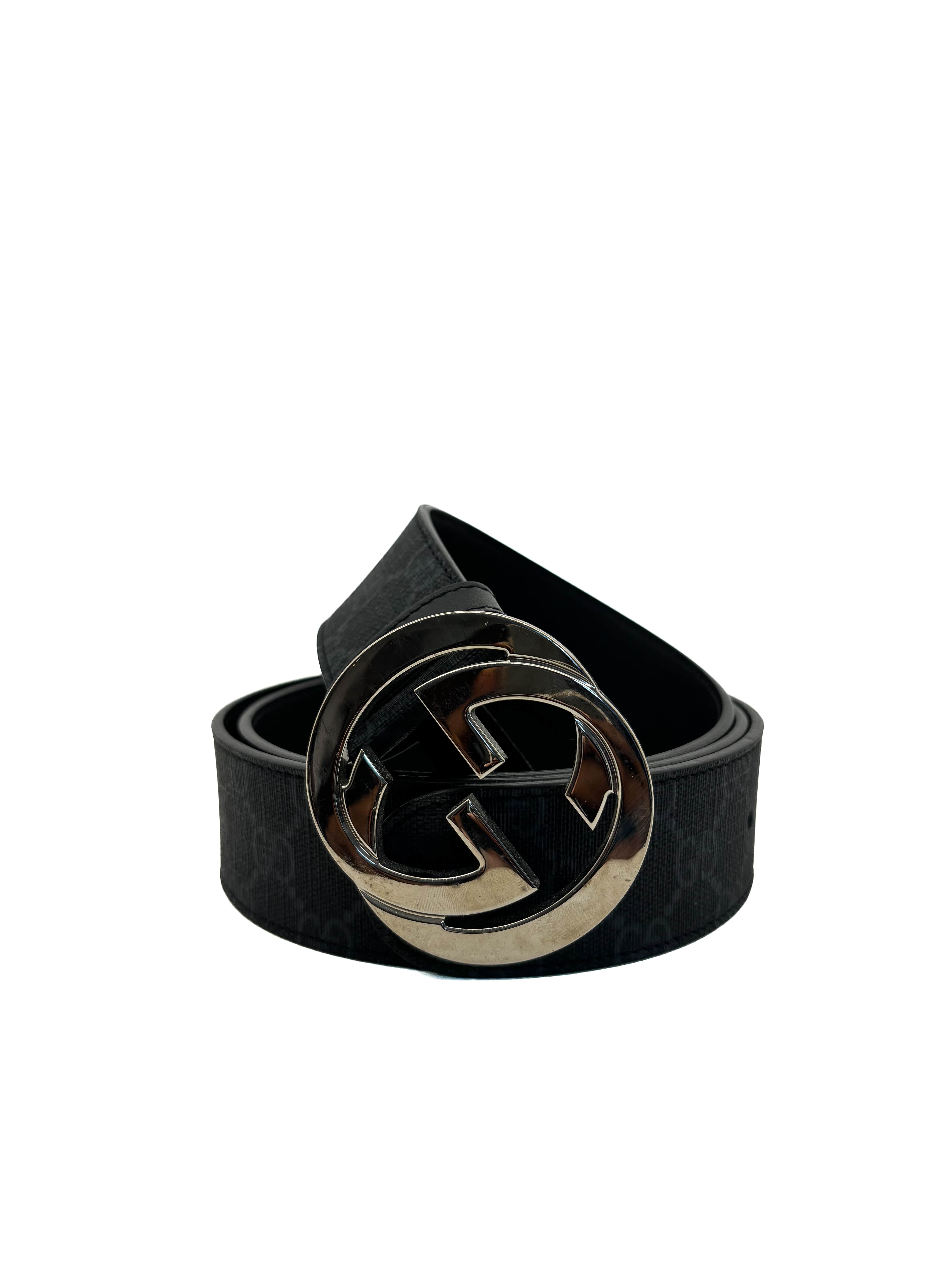 Ceinture GG Supreme toile noire Gucci