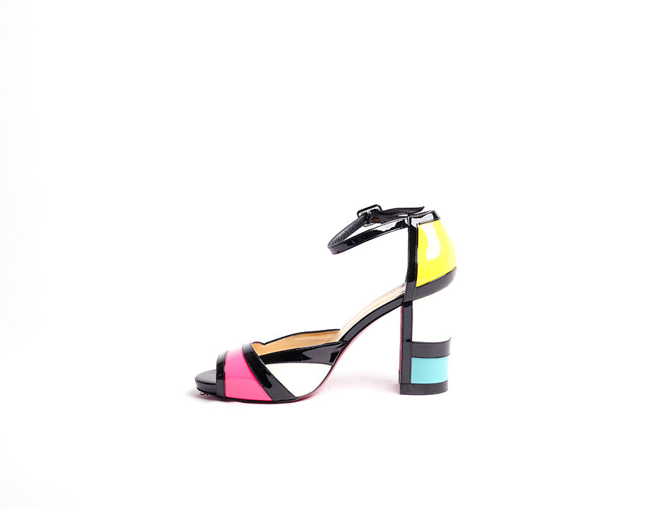 Christian Louboutin sandales Mondiri 100 en cuir verni multicolore - T 39,5