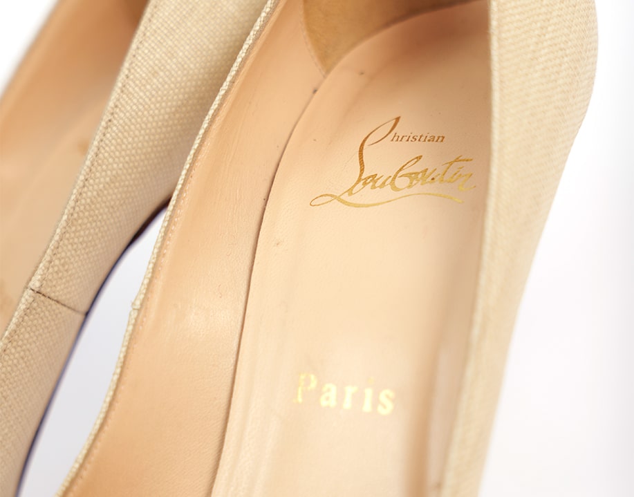 Escarpins open toe effet tissé Louboutin