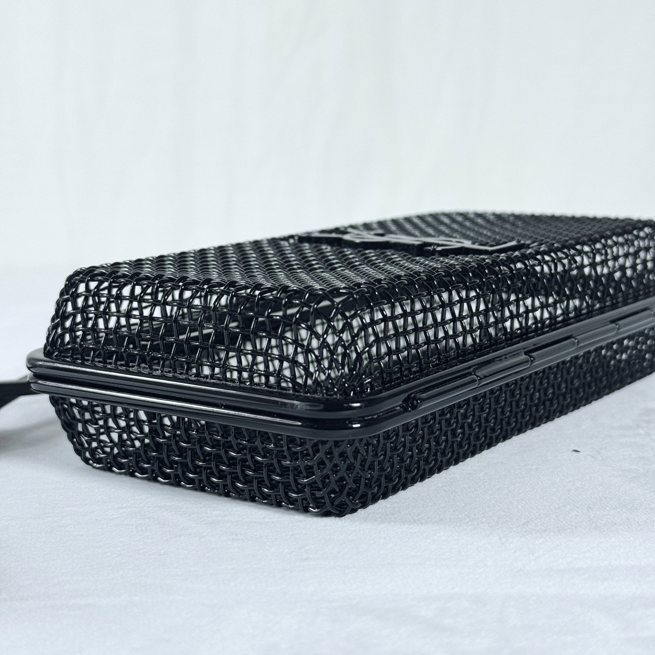 SAC BANDOULIERE SAINT LAURENT EVENING CAGE - METAL NOIR MAT