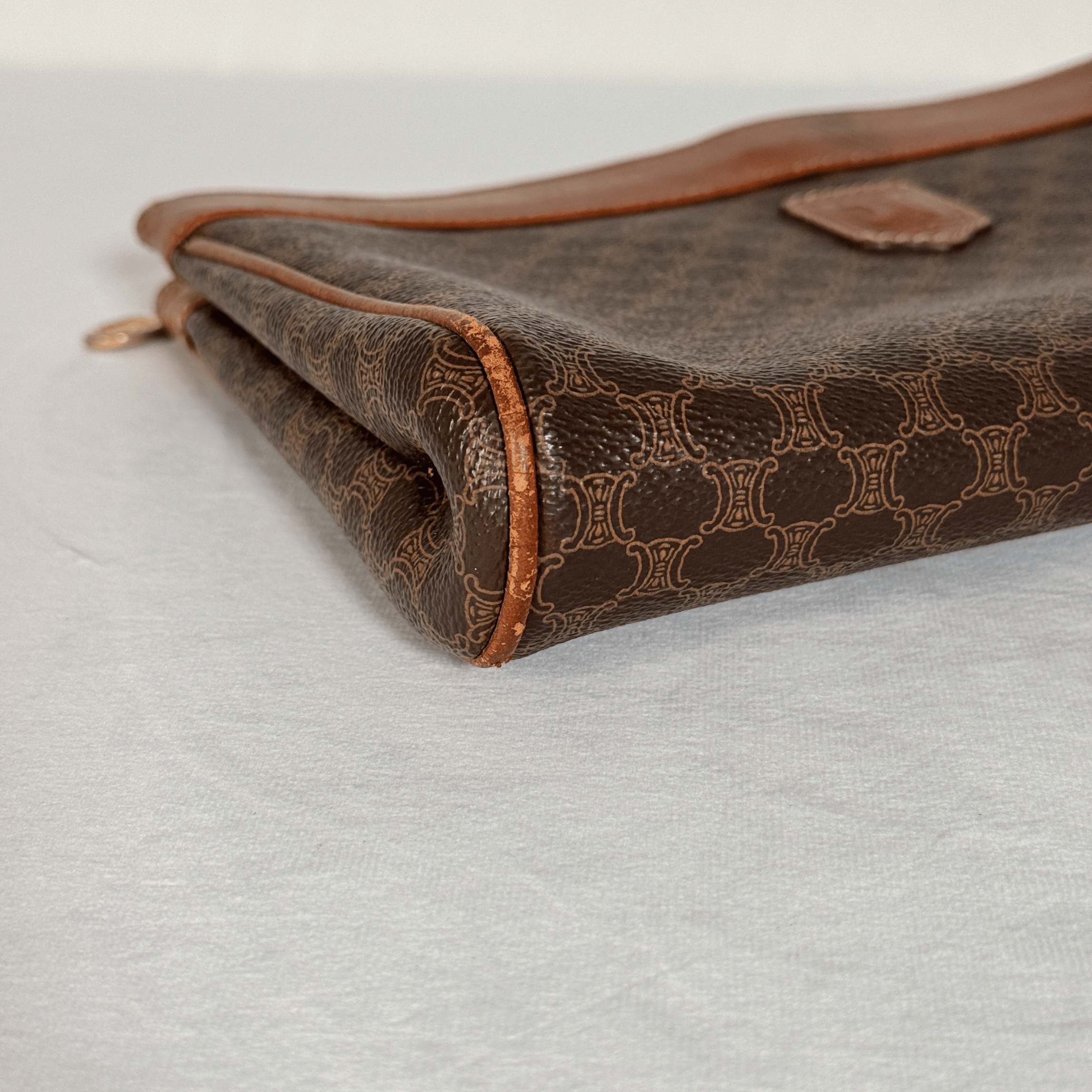 CELINE - POCHETTE VINTAGE MACADAM - TOILE ENDUITE MARRON