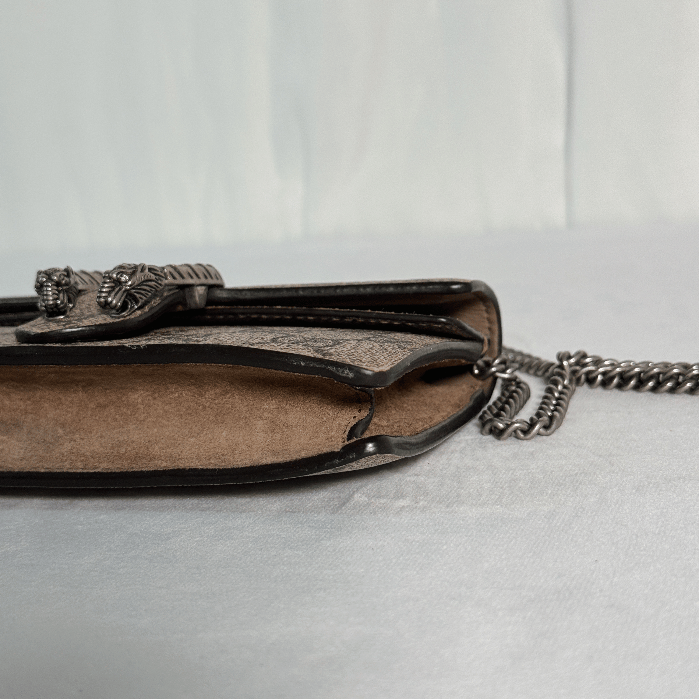 GUCCI - SAC DIONYSUS SUPER MINI - TOILE GG SUPREME / DAIM - BEIGE EBENE