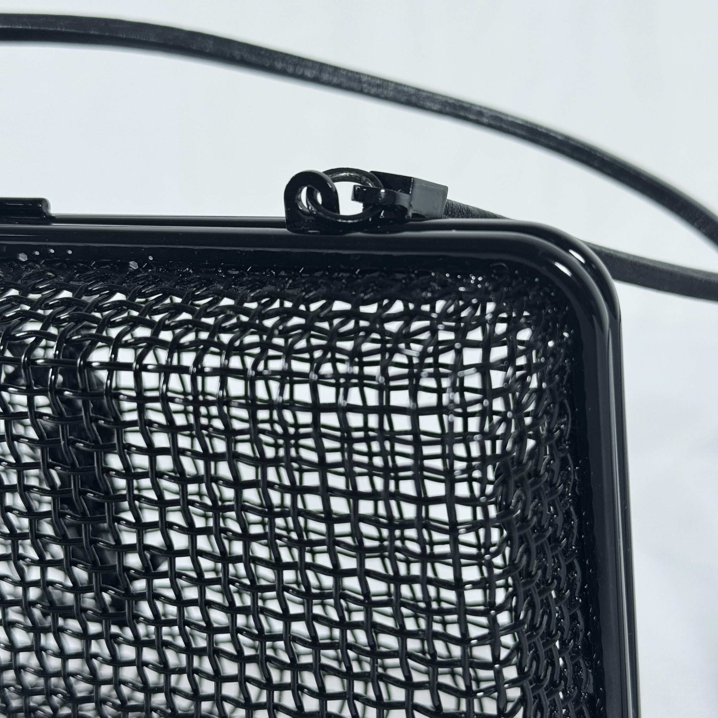 SAC BANDOULIERE SAINT LAURENT EVENING CAGE - METAL NOIR MAT