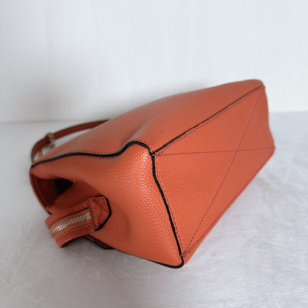 LANCEL - NINON S - CUIR GRAINÉ TERRACOTTA