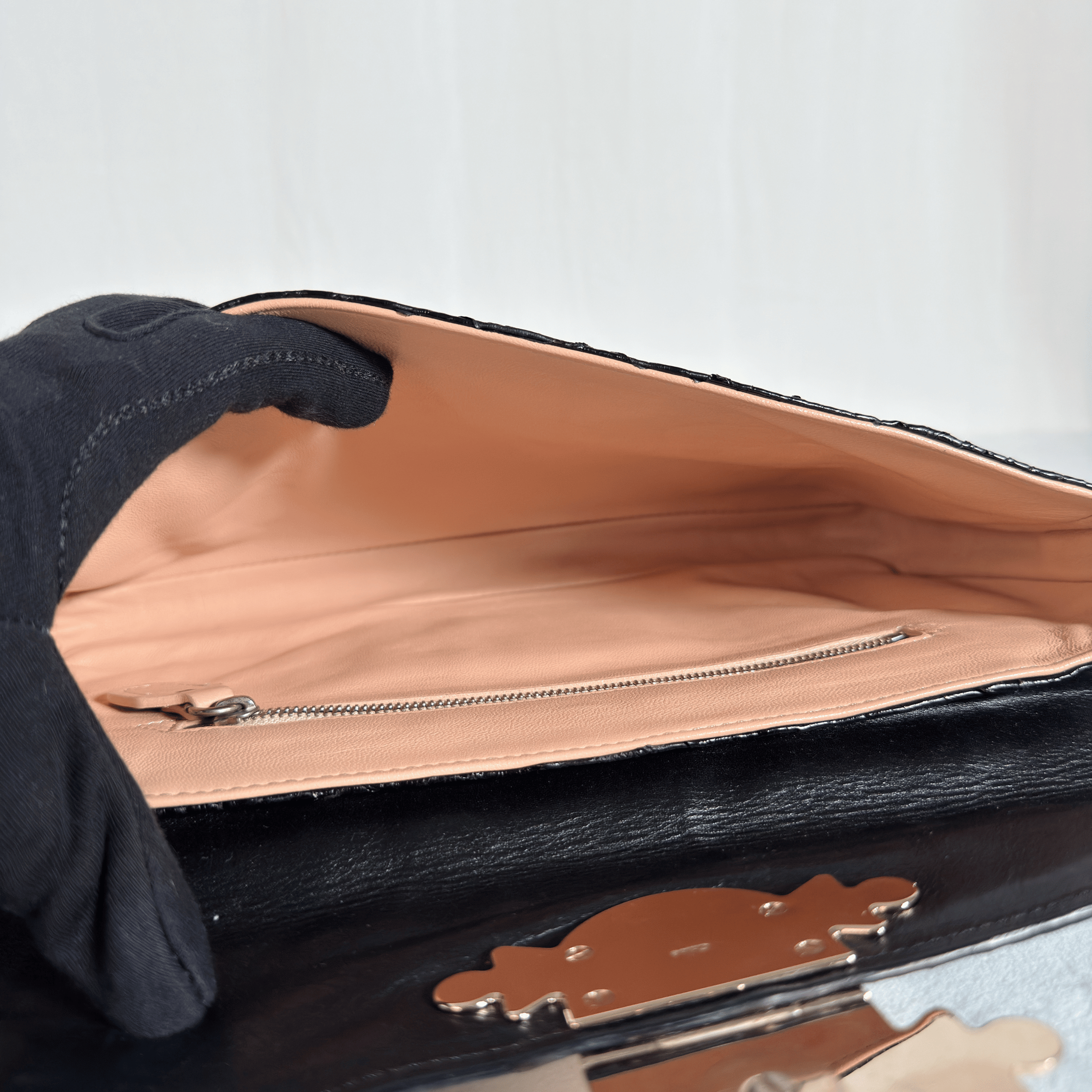 CHLOE - ELSIE POCHETTE - PYTHON EMBOSSE NOIR