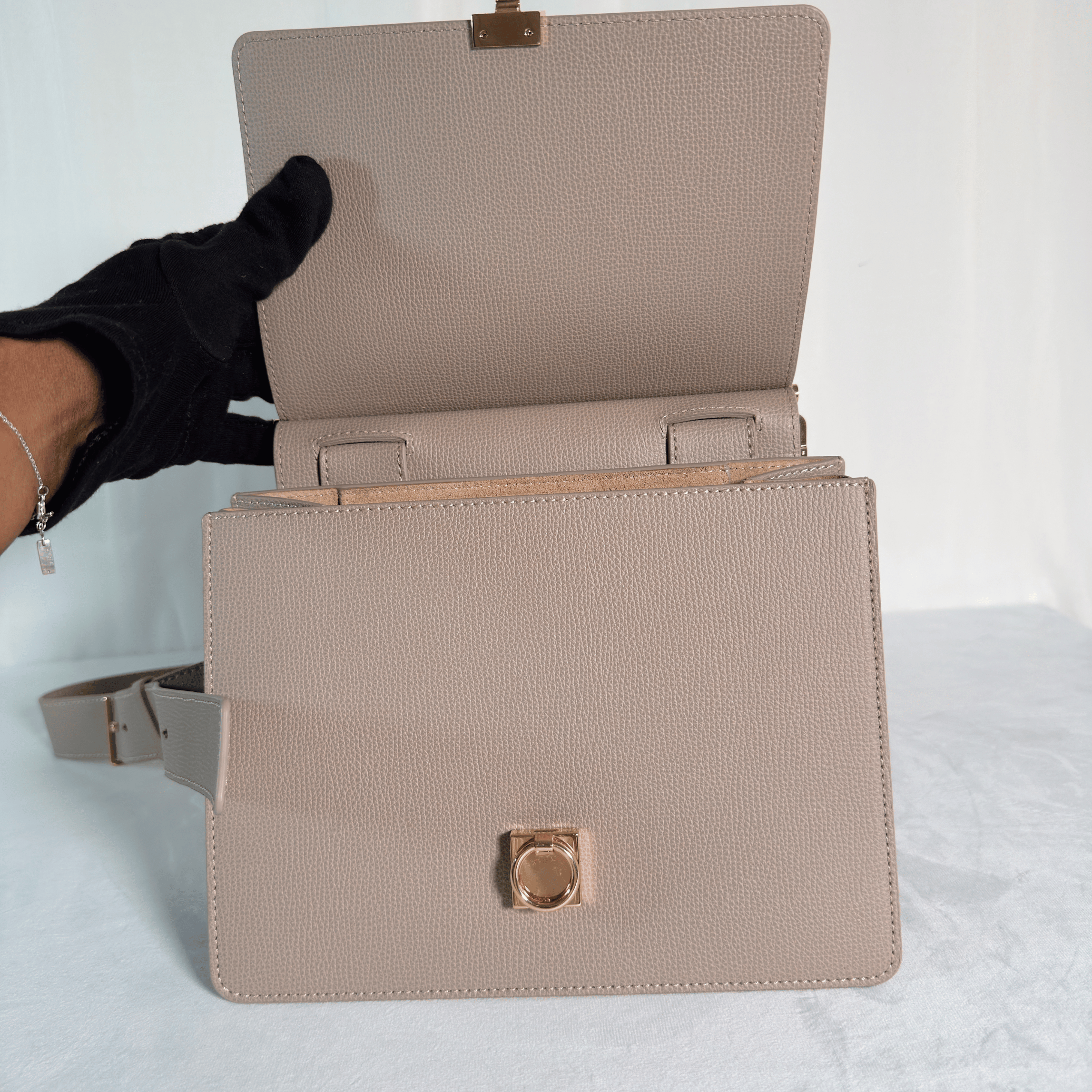 POLENE - SAC NUMERO SEPT - CUIR GRAINE TAUPE