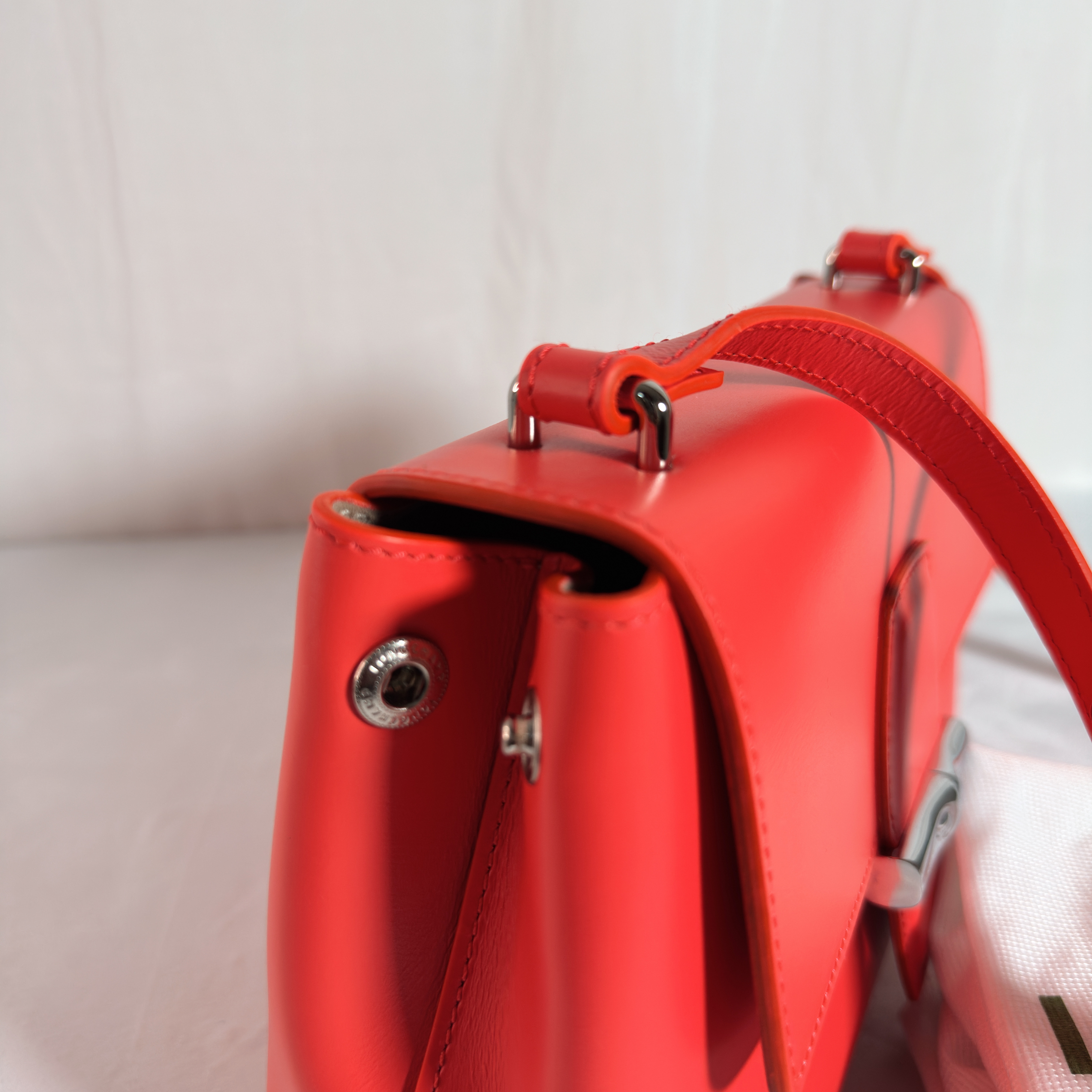 SAC LONGCHAMP LE ROSEAU BOX - CUIR LISSE COQUELICOT