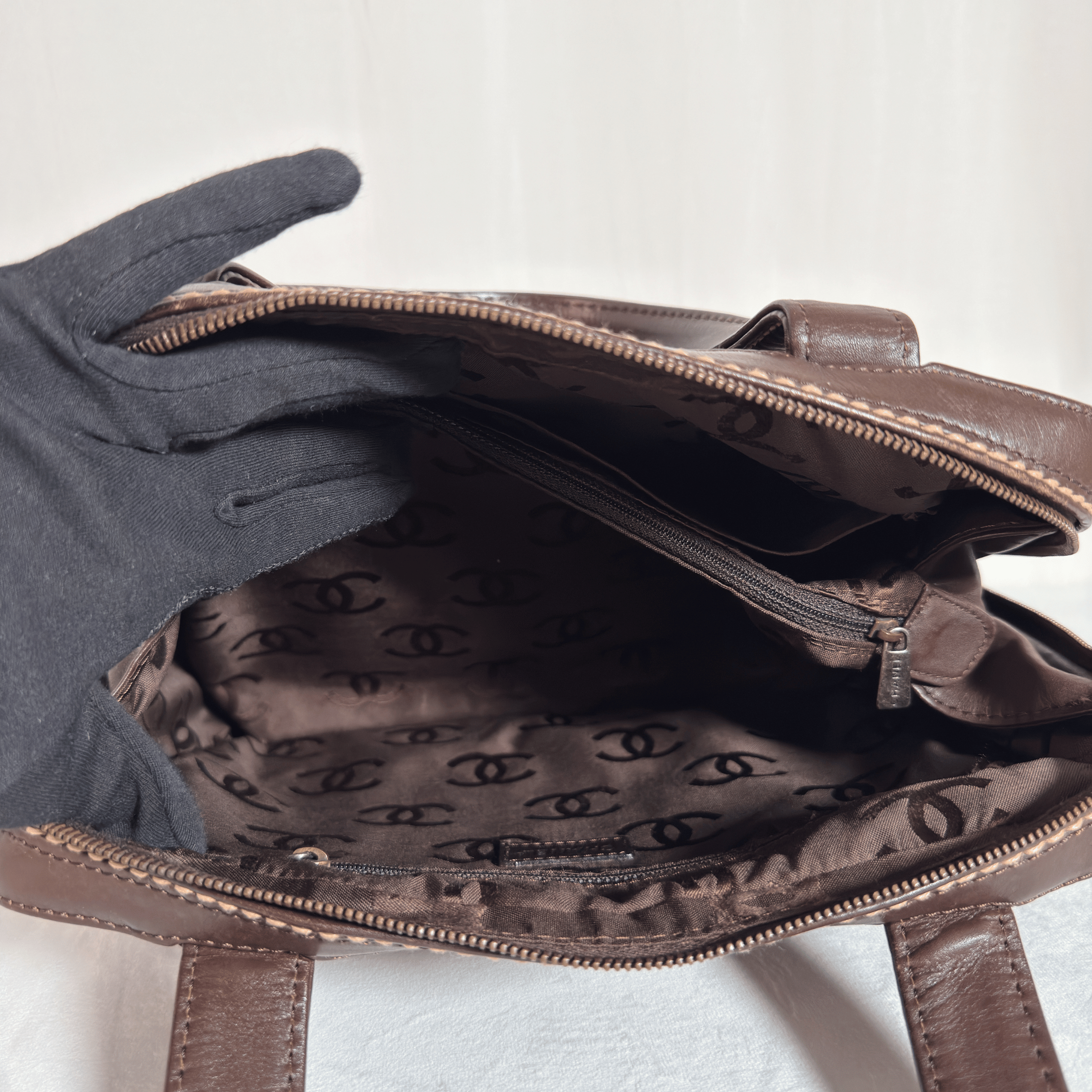 CHANEL - WILD STITCH HANDBAG - CUIR MARRON VINTAGE