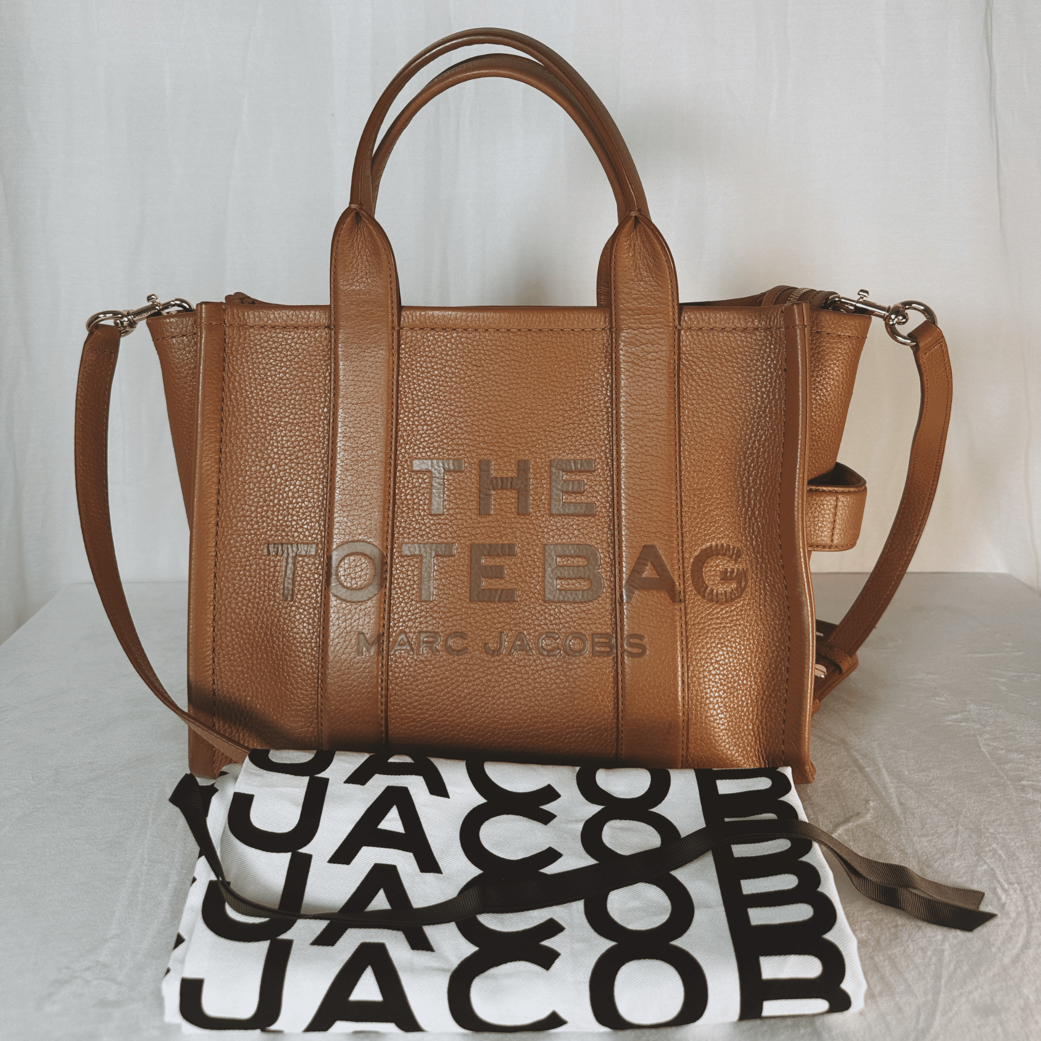 SAC MARC JACOBS MEDIUM LEATHER TOTE BAG EN CUIR CAMEL - La Belle Boutique