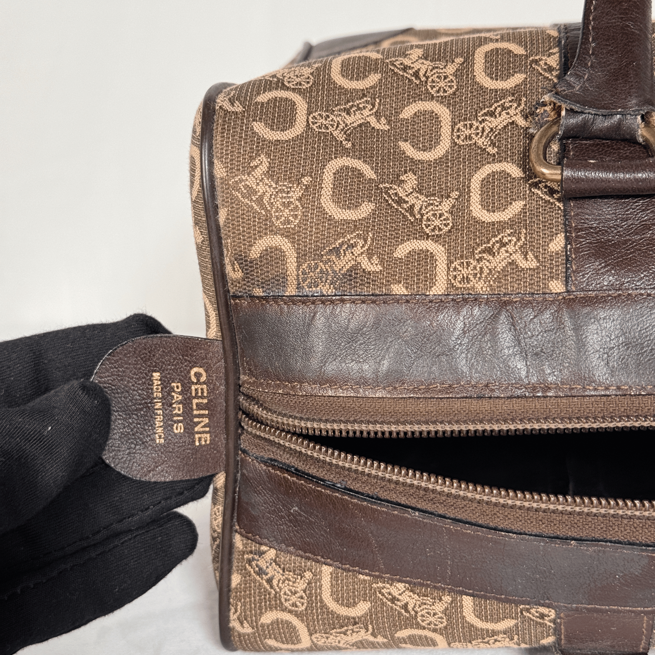 CELINE - SAC BOWLING VINTAGE TOILE JACQUARD CARRIAGE