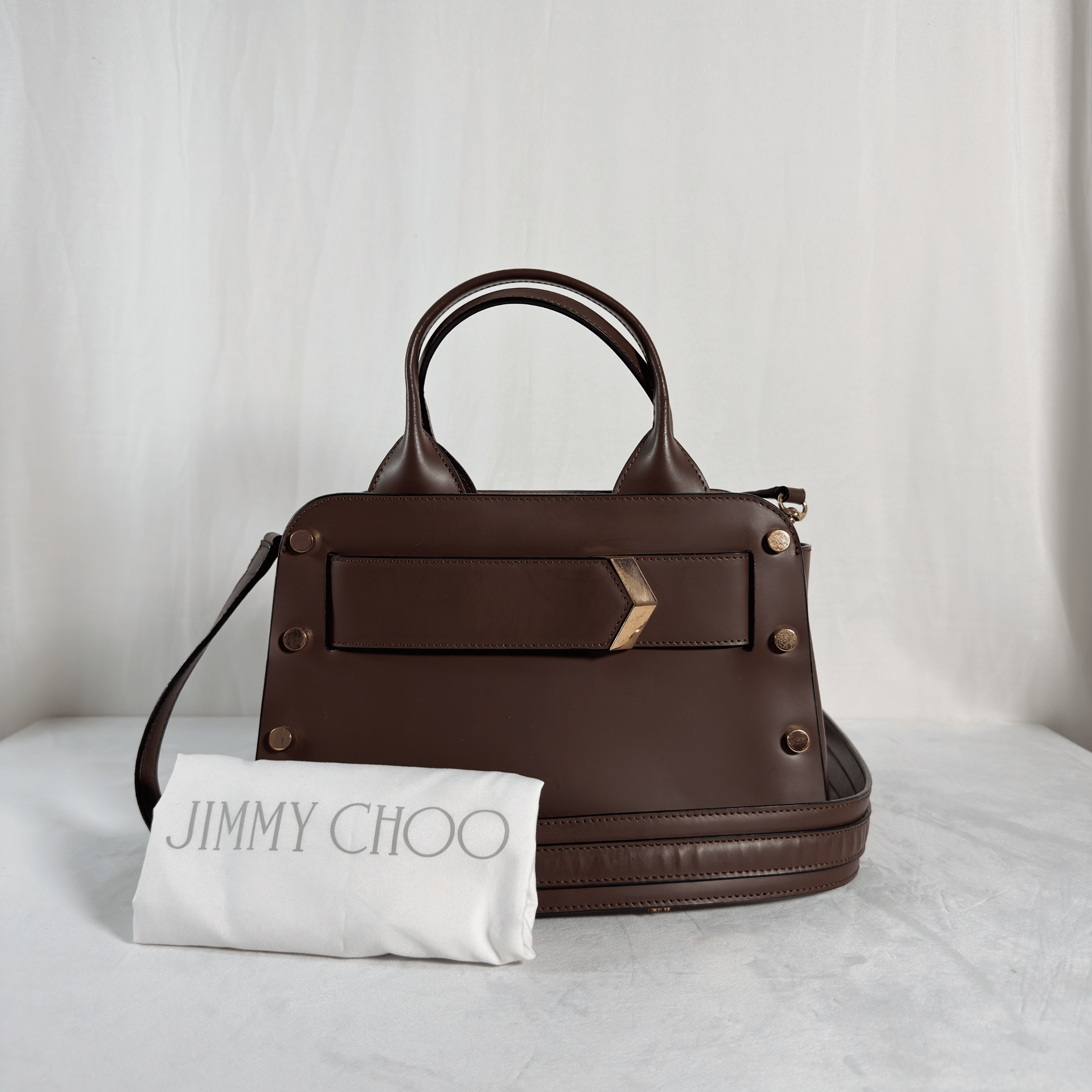 SAC BANDOULIERE JIMMY CHOO - CUIR LISSE MARRON