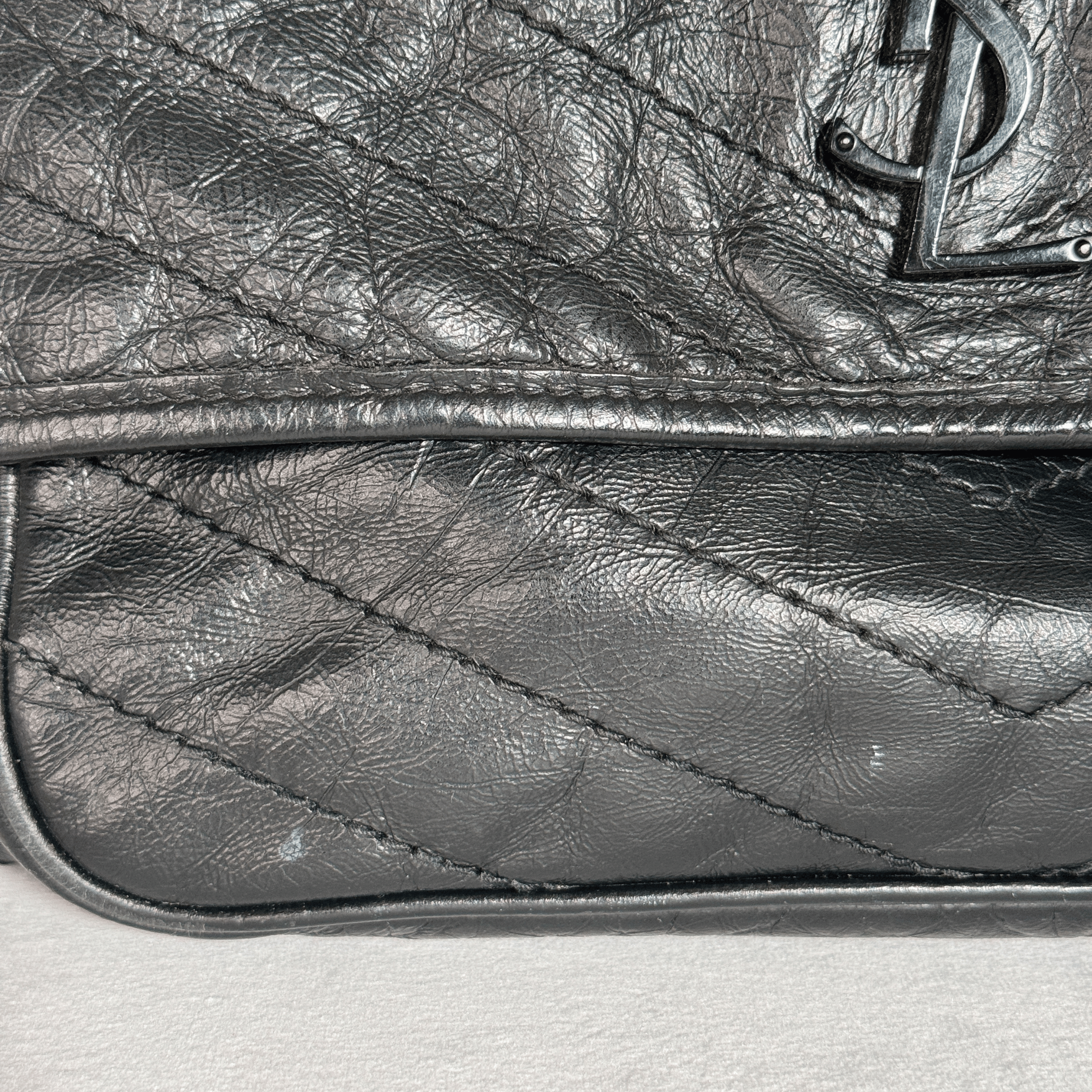 SAINT LAURENT - NIKI MEDIUM - CUIR VIEILLI NOIR - BIJOUTERIE ALL BLACK