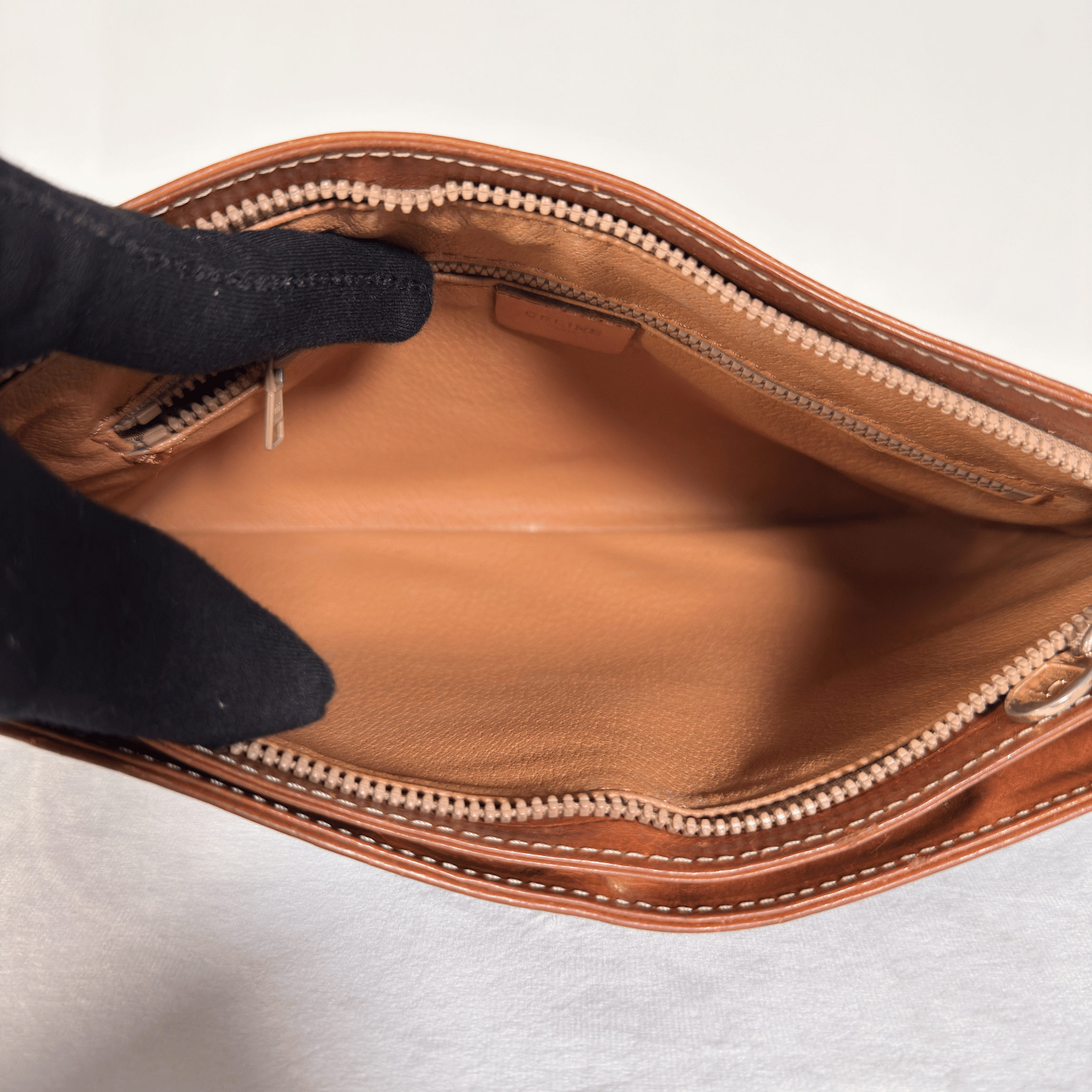 CELINE - POCHETTE VINTAGE MACADAM - TOILE ENDUITE MARRON