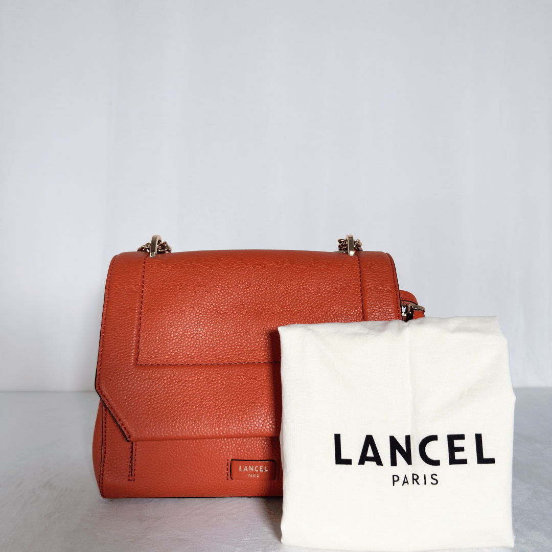 LANCEL - NINON S - CUIR GRAINÉ TERRACOTTA