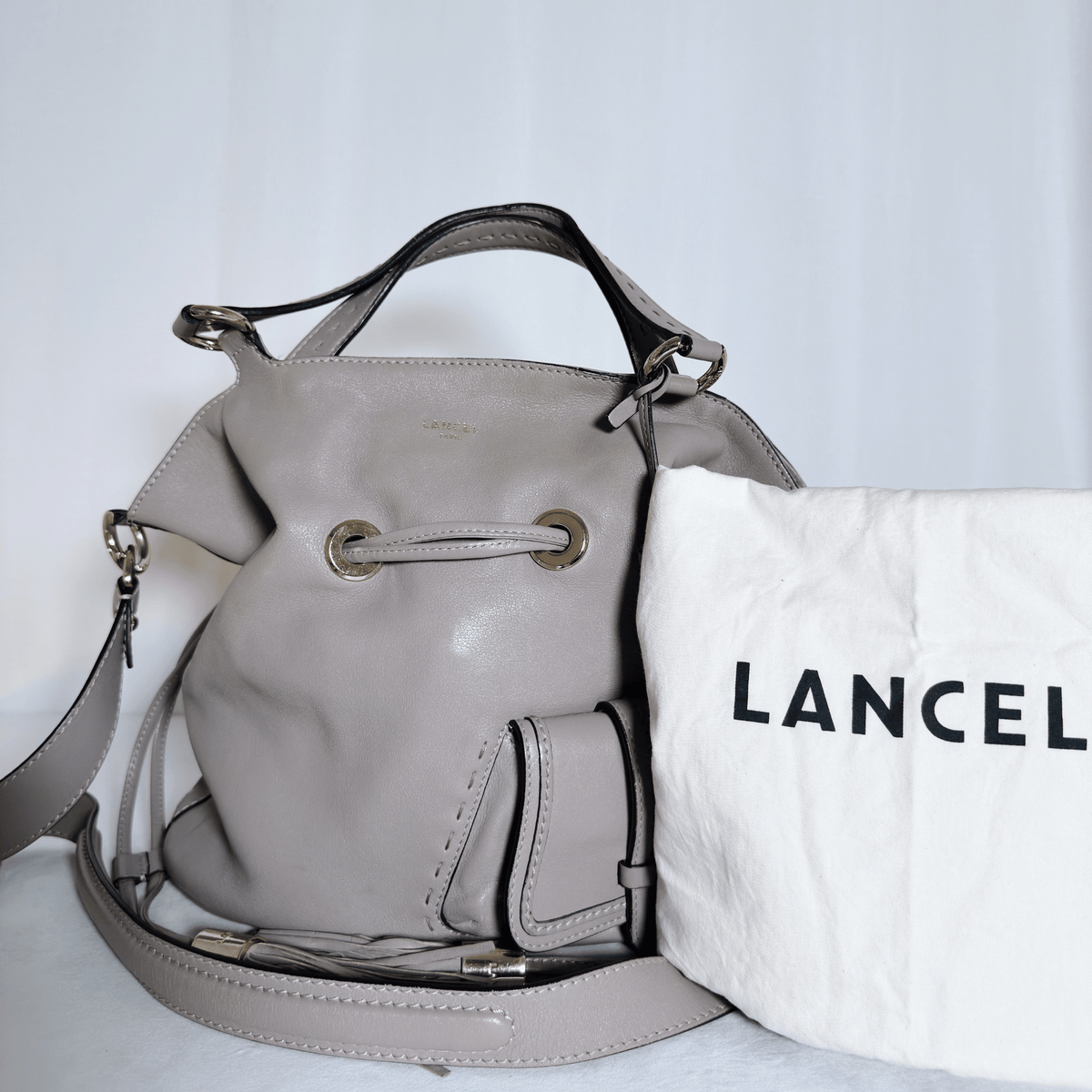 LANCEL - PREMIER FLIRT M - CUIR LISSE GRIS