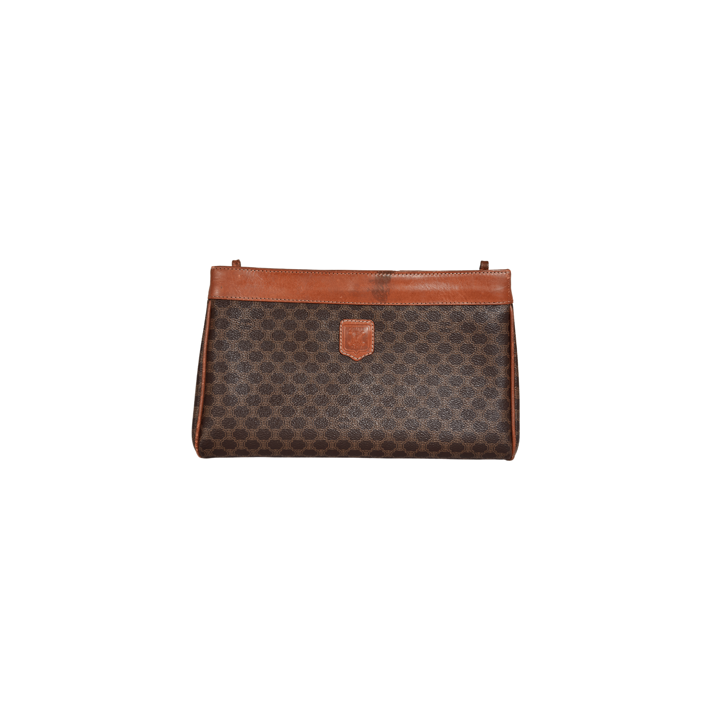 CELINE - POCHETTE VINTAGE MACADAM - TOILE ENDUITE MARRON