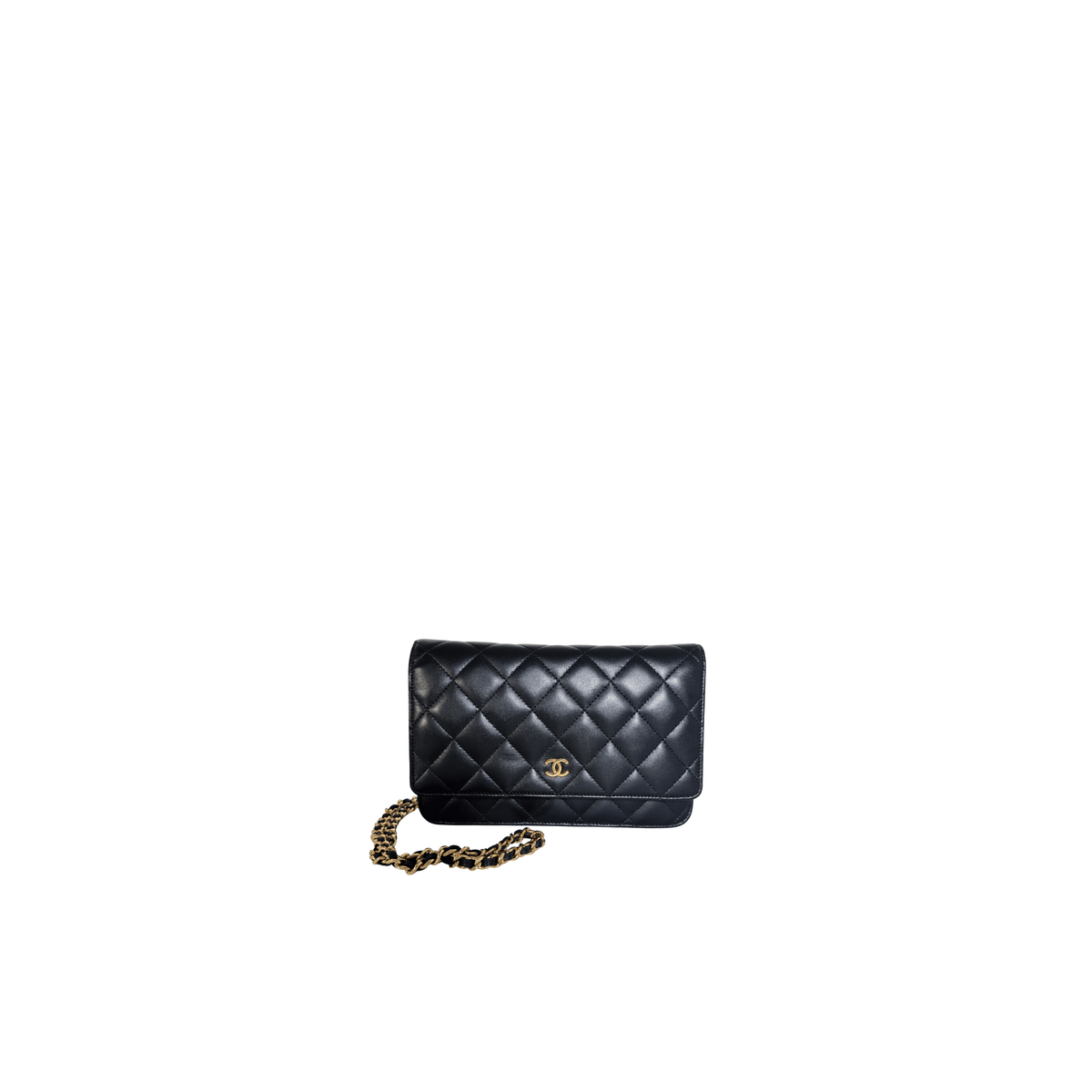 CHANEL - WALLET ON CHAIN  CLASSIQUE - CUIR D'AGNEAU MATELASSÉ NOIR