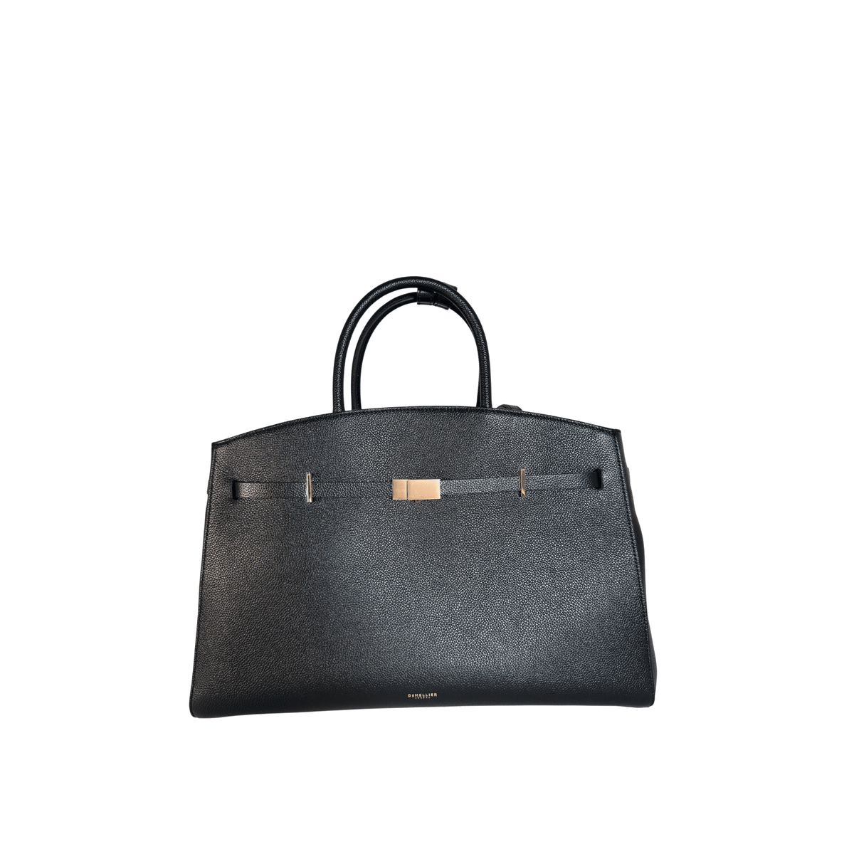 DEMELLIER - HUDSON - CUIR GRAINE NOIR - BANDOULIERE AMOVIBLE