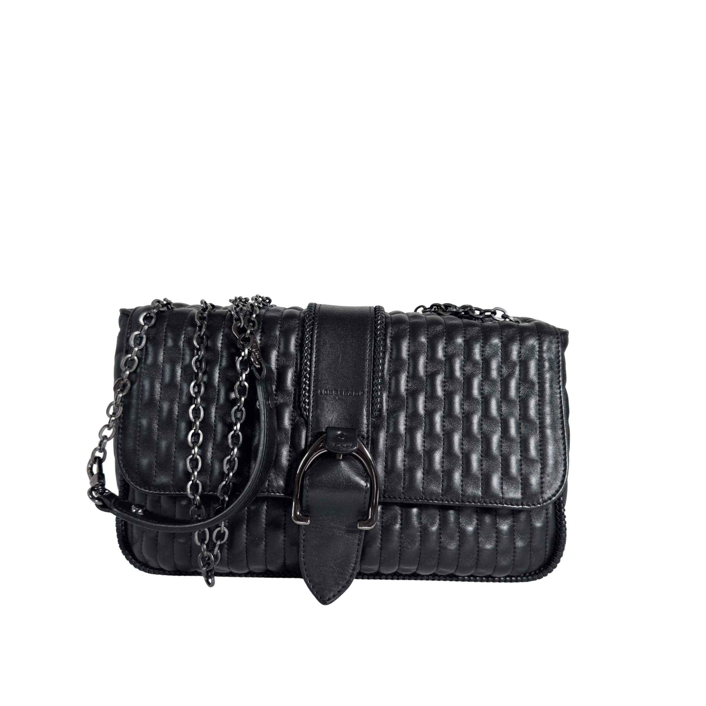 SAC BANDOULIERE LONGCHAMP AMAZONE M - CUIR MATELASSE NOIR