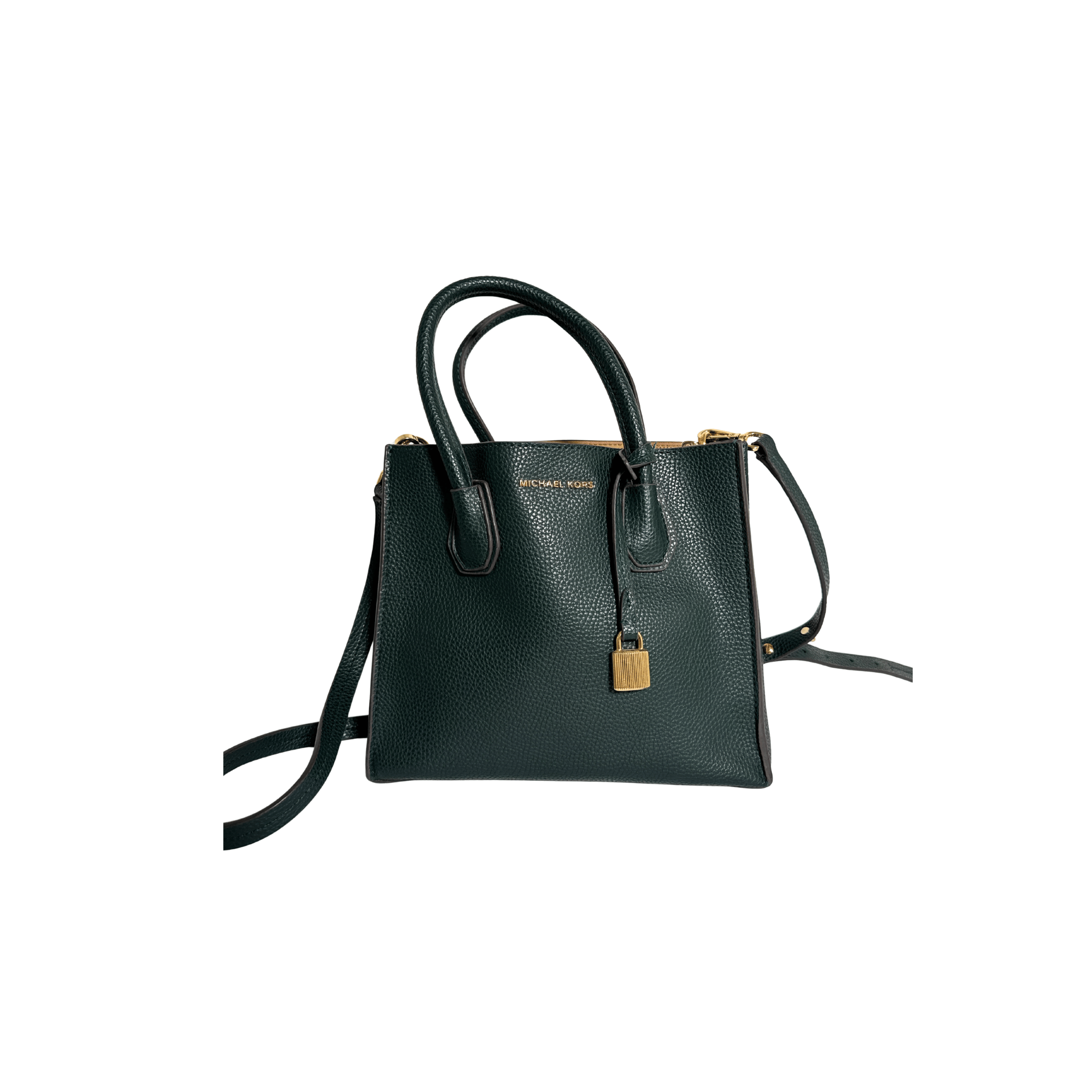 MICHAEL KORS -SAC MERCER - CUIR GRAINÉ VERT SAPIN
