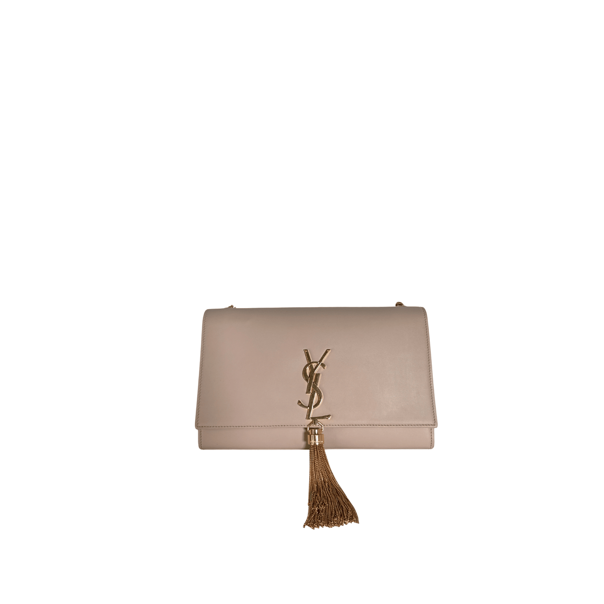 SAINT LAURENT - KATE MEDIUM TASSEL - CUIR LISSE NUDE ROSE POUDRÉ