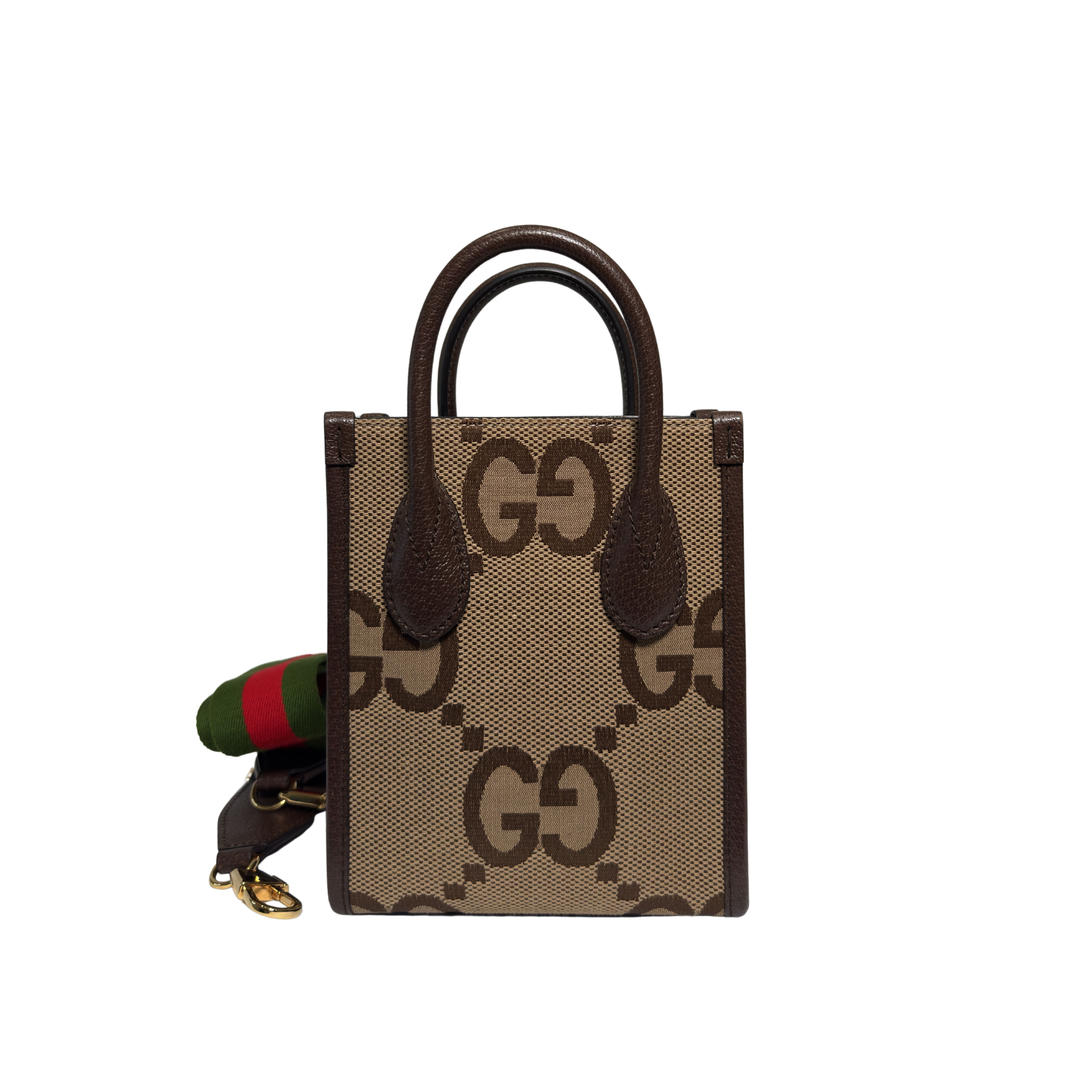 Sac à main Gucci Mini Tote Ophidia – Toile GG Jumbo et cuir brun