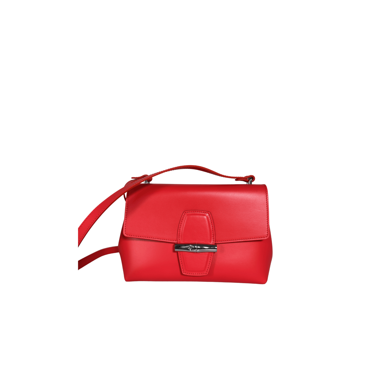 LONGCHAMP - ROSEAU BOX S - CUIR LISSE COQUELICOT