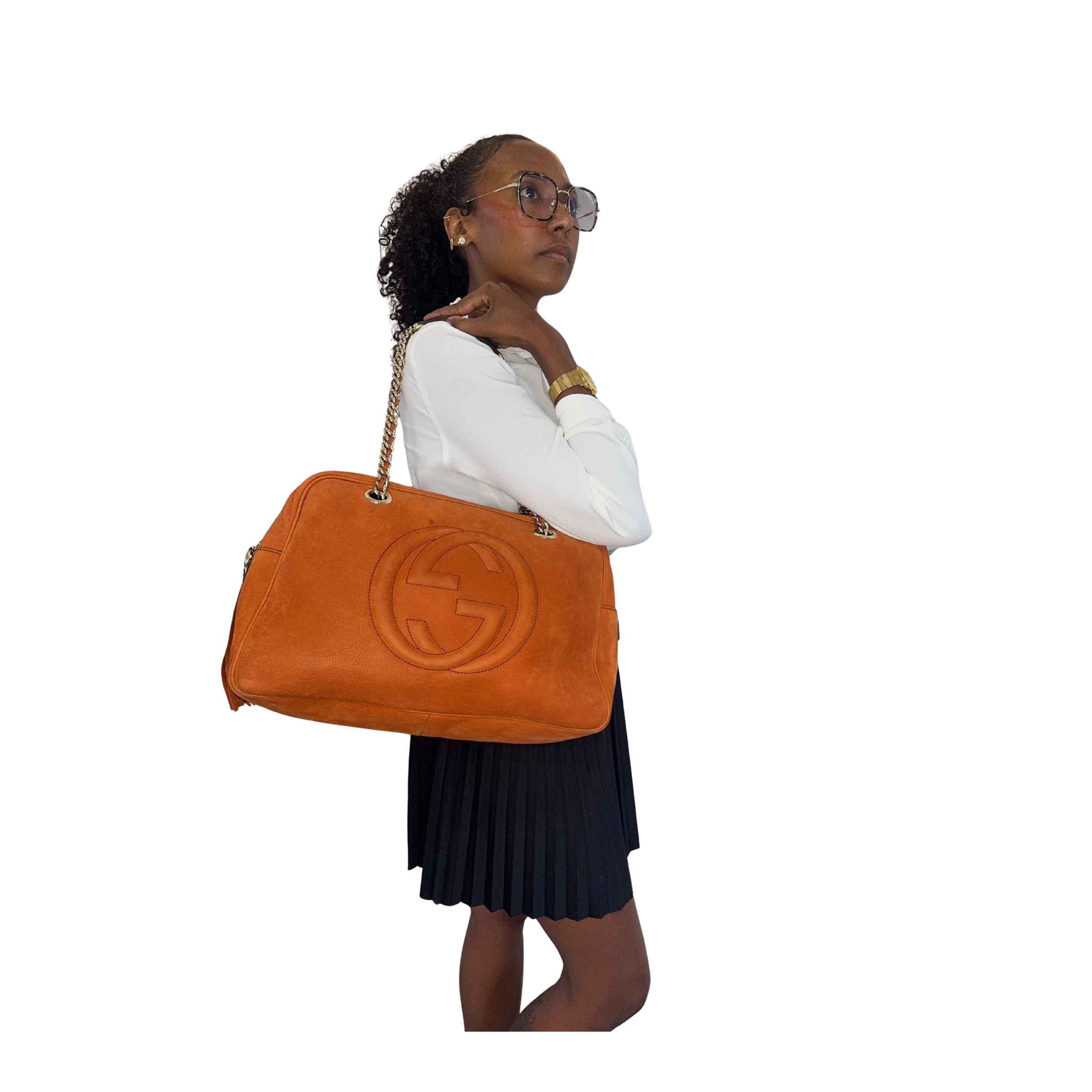 Gucci Soho – Cuir grainé orange