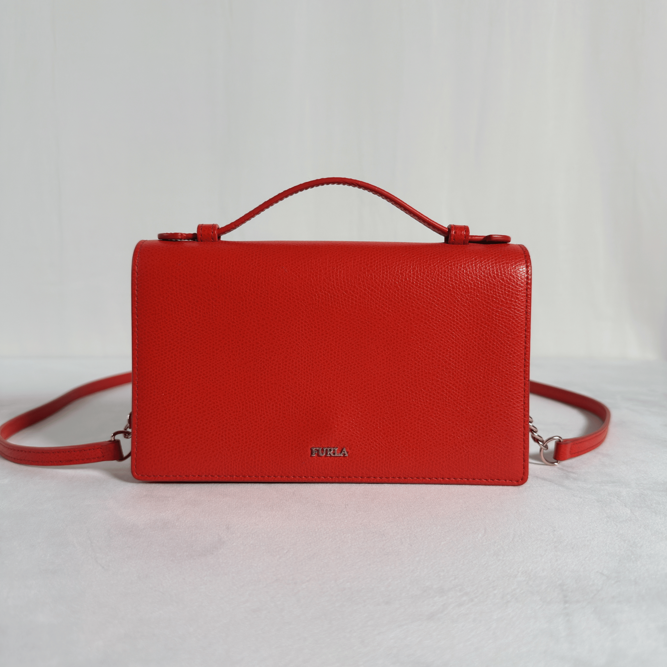 FURLA - MINI BAG - CUIR GRAINE ROUGE