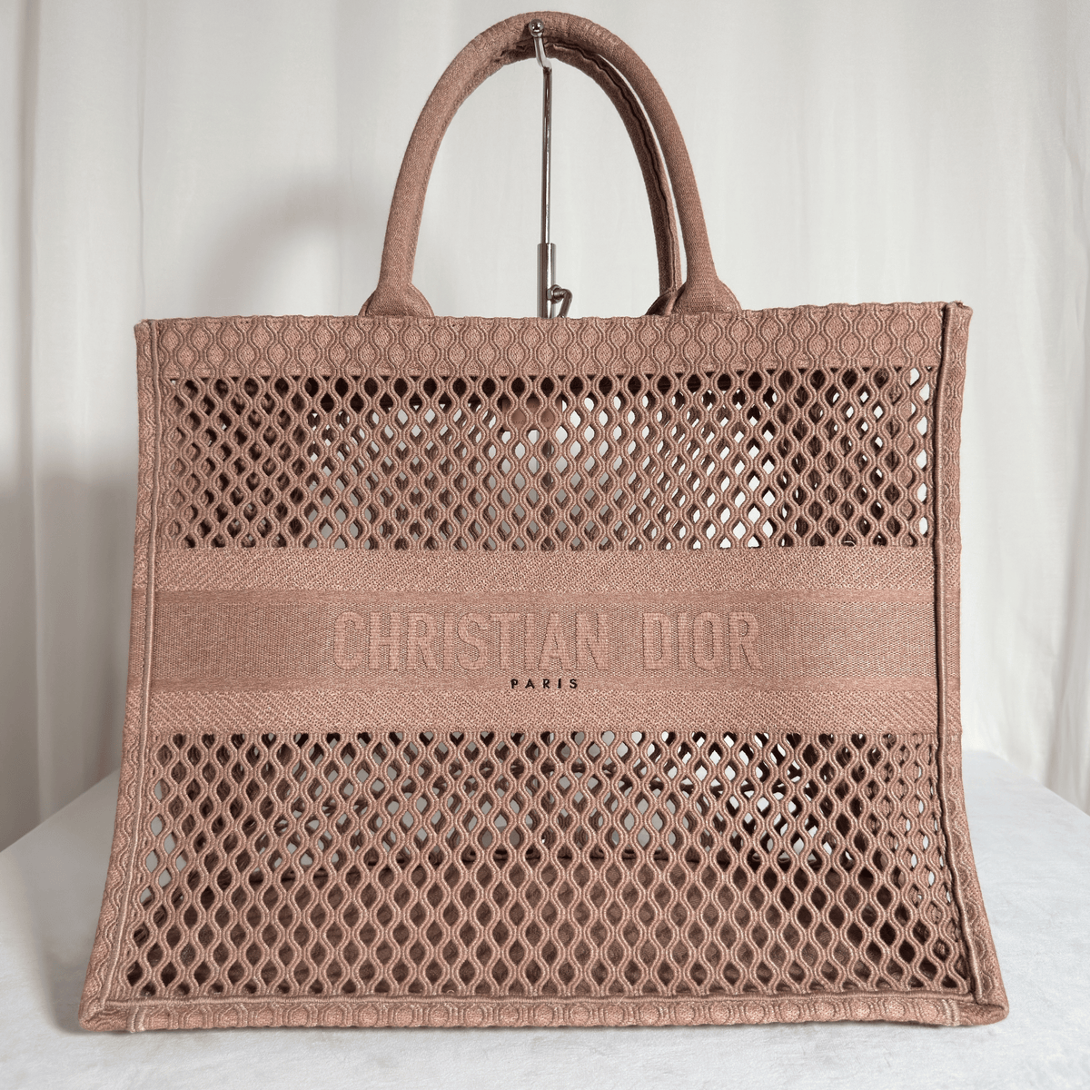 DIOR - BOOK TOTE LARGE - BRODERIE RÉSILLE BLUSH