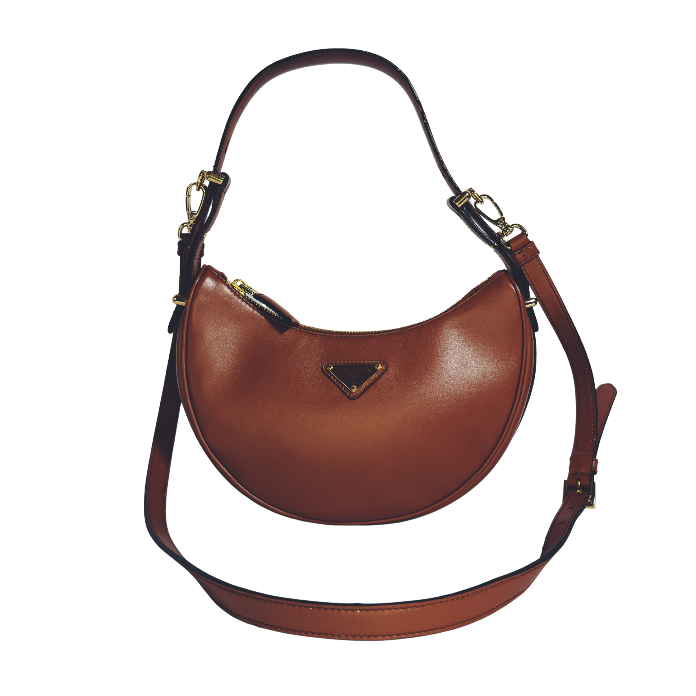 Sac Prada Arqué – Cuir cognac