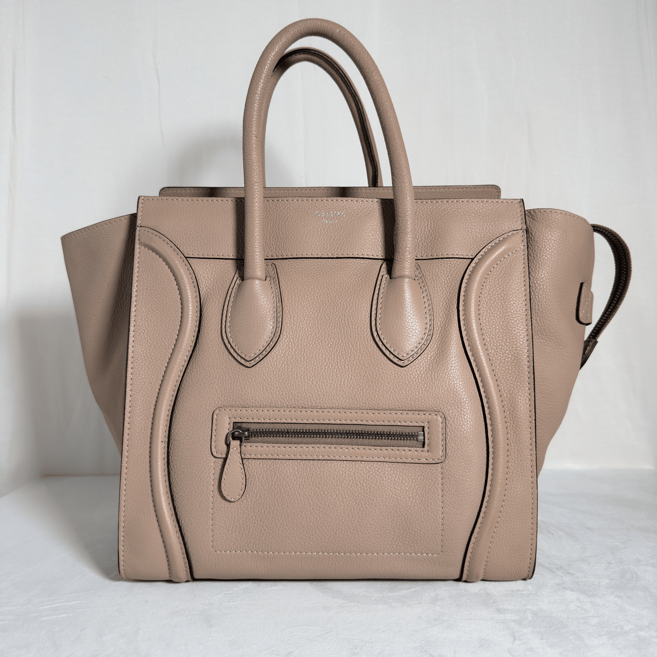 SAC A MAIN CELINE LUGGAGE MINI - CUIR GRAINE TAUPE - La Belle Boutique