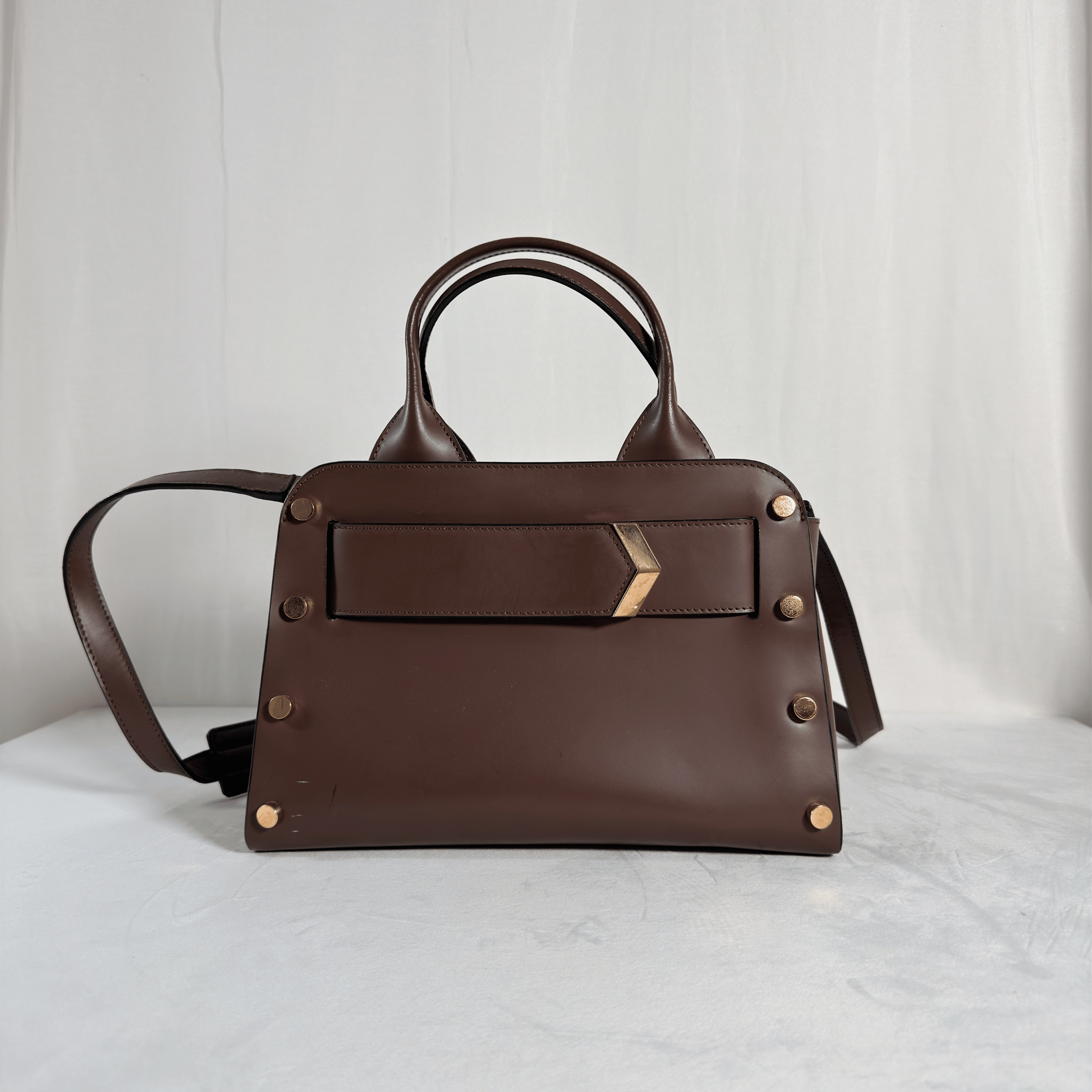 SAC BANDOULIERE JIMMY CHOO - CUIR LISSE MARRON