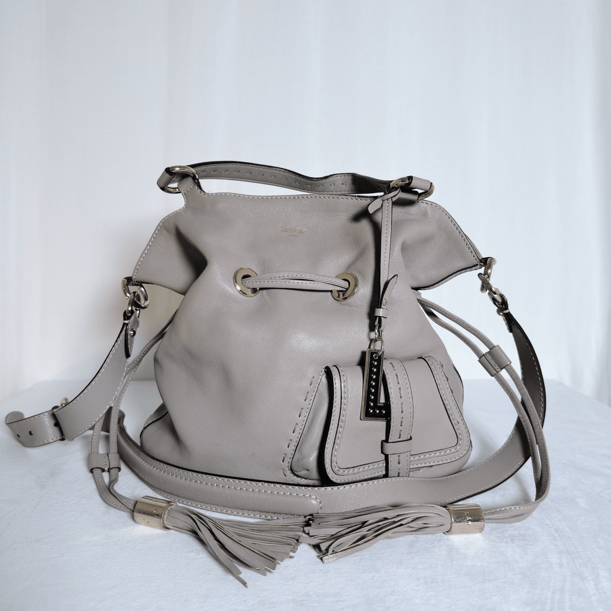 LANCEL - PREMIER FLIRT M - CUIR LISSE GRIS