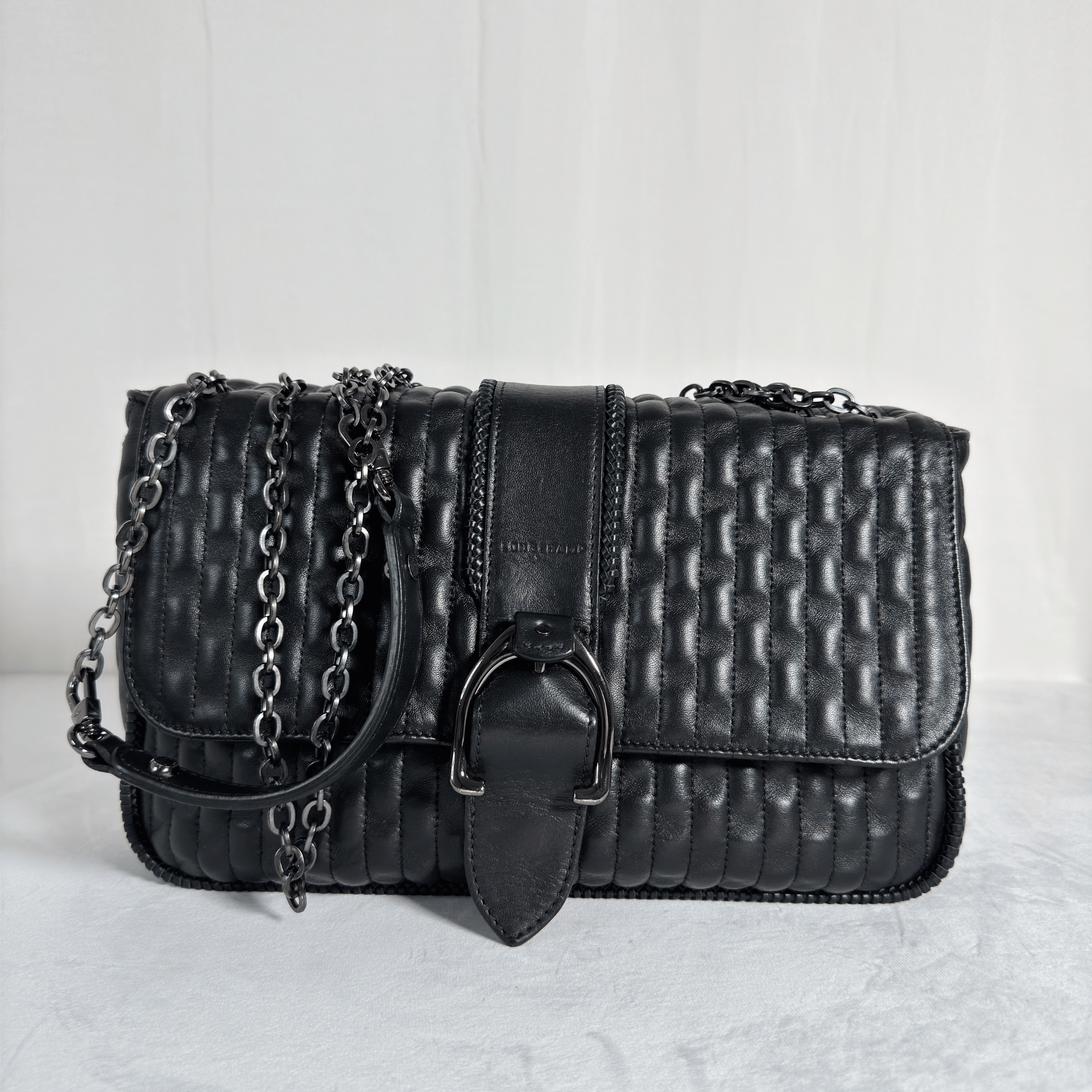 SAC BANDOULIERE LONGCHAMP AMAZONE M - CUIR MATELASSE NOIR