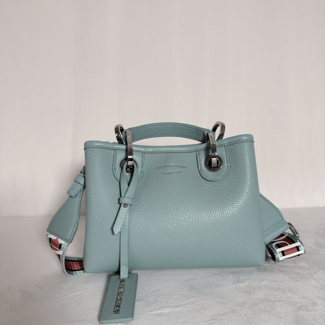 EMPORIO ARMANI - MY EA MINI - CUIR GRAINE BLEU CELADON
