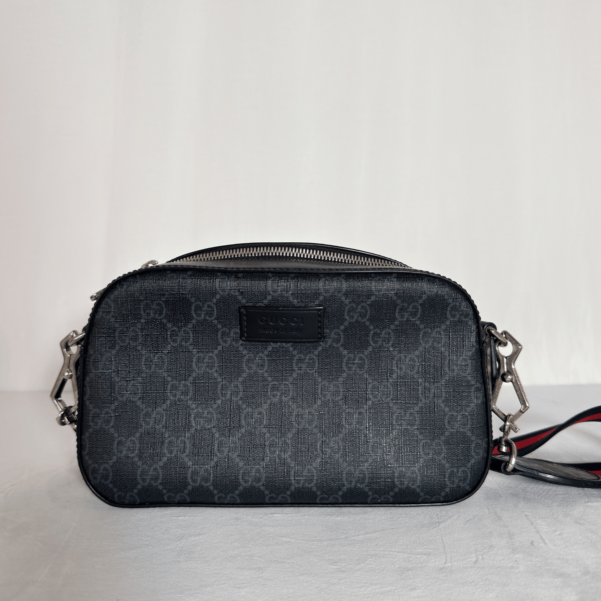 GUCCI - GG SUPREME CAMERA BAG - TOILE GG NOIR - BANDOULIÈRE WEB