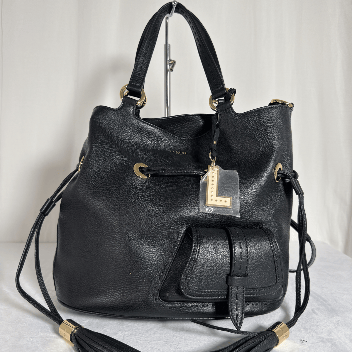 LANCEL - PREMIER FLIRT M - CUIR GRAINÉ NOIR - JAMAIS PORTE