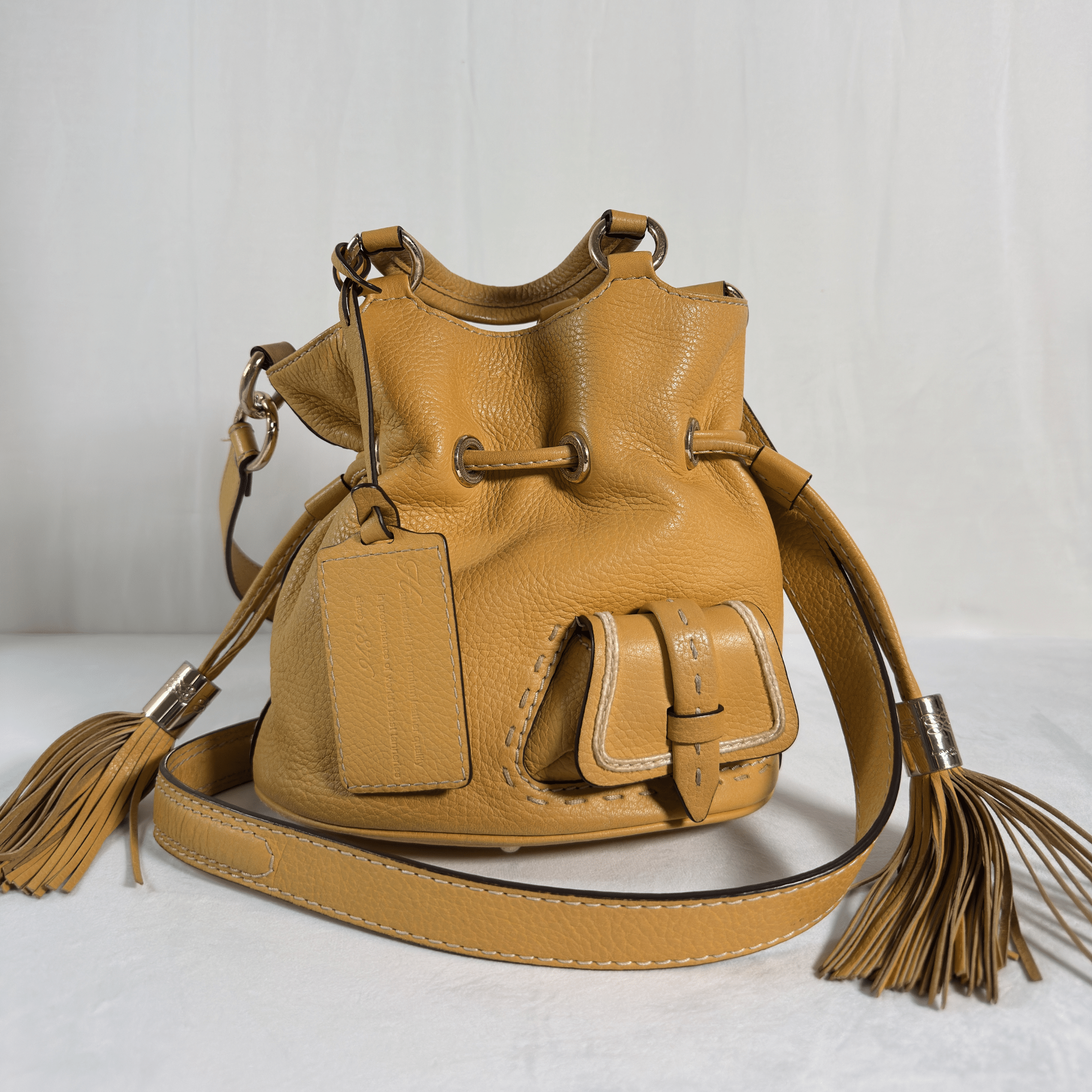 SAC SEAU LANCEL PREMIER FLIRT S - CUIR GRAINE MOUTARDE - La Belle Boutique