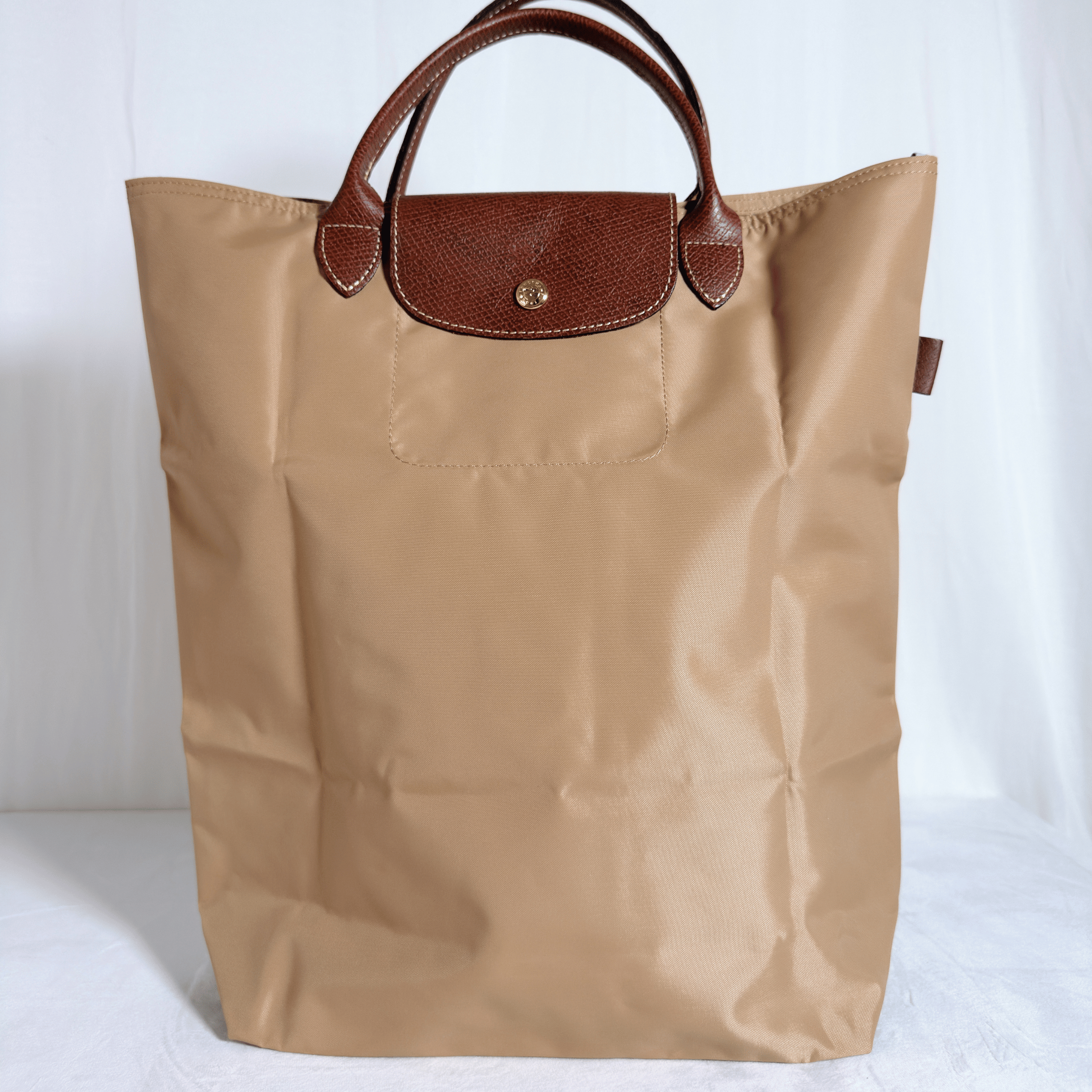 SAC CABAS LONGCHAMP LE PLIAGE ORIGINAL - TOILE BEIGE / FORMAT VERTICAL