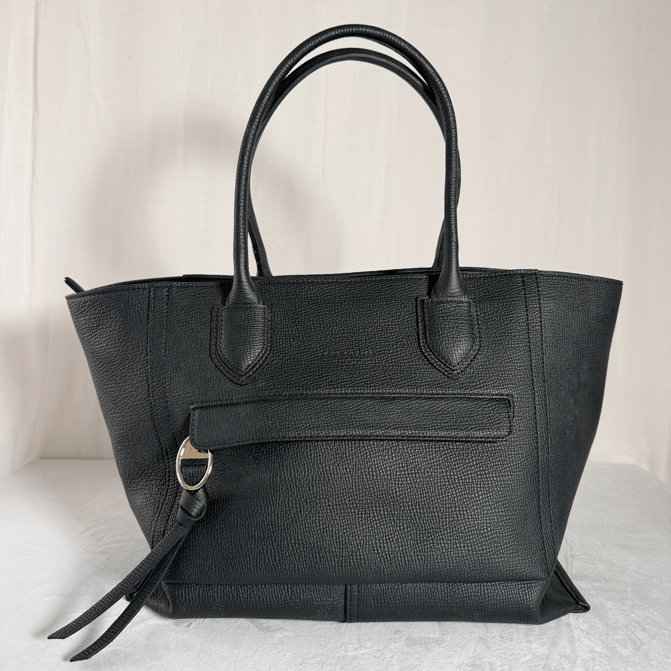 SAC LONGCHAMP MAILBOX  – TAILLE L – CUIR GRAINE NOIR