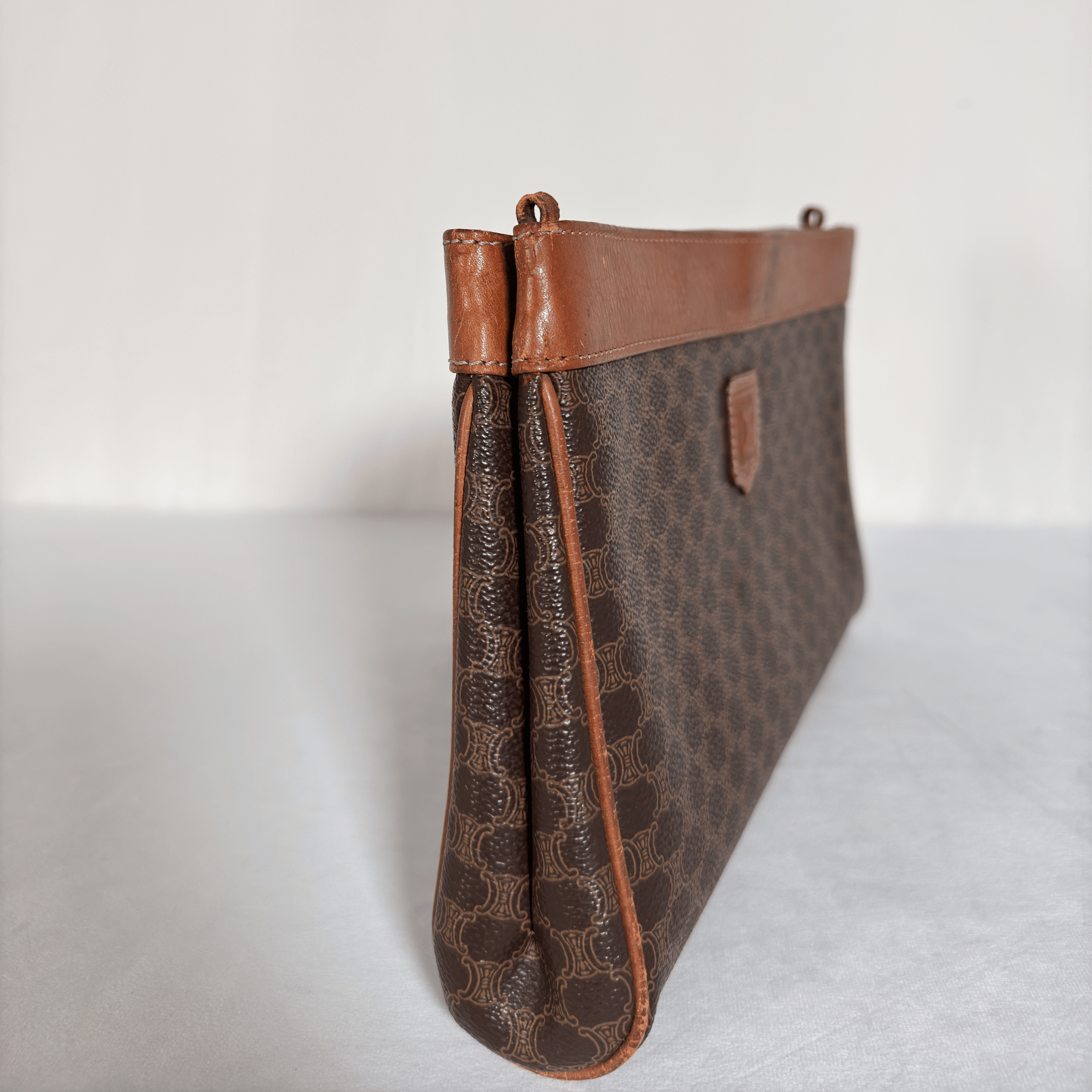 CELINE - POCHETTE VINTAGE MACADAM - TOILE ENDUITE MARRON