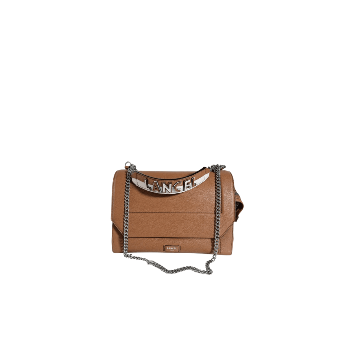 LANCEL NINON BAG - SIZE M - CAMEL GRAINED LEATHER - TWO-TONE HANDLE